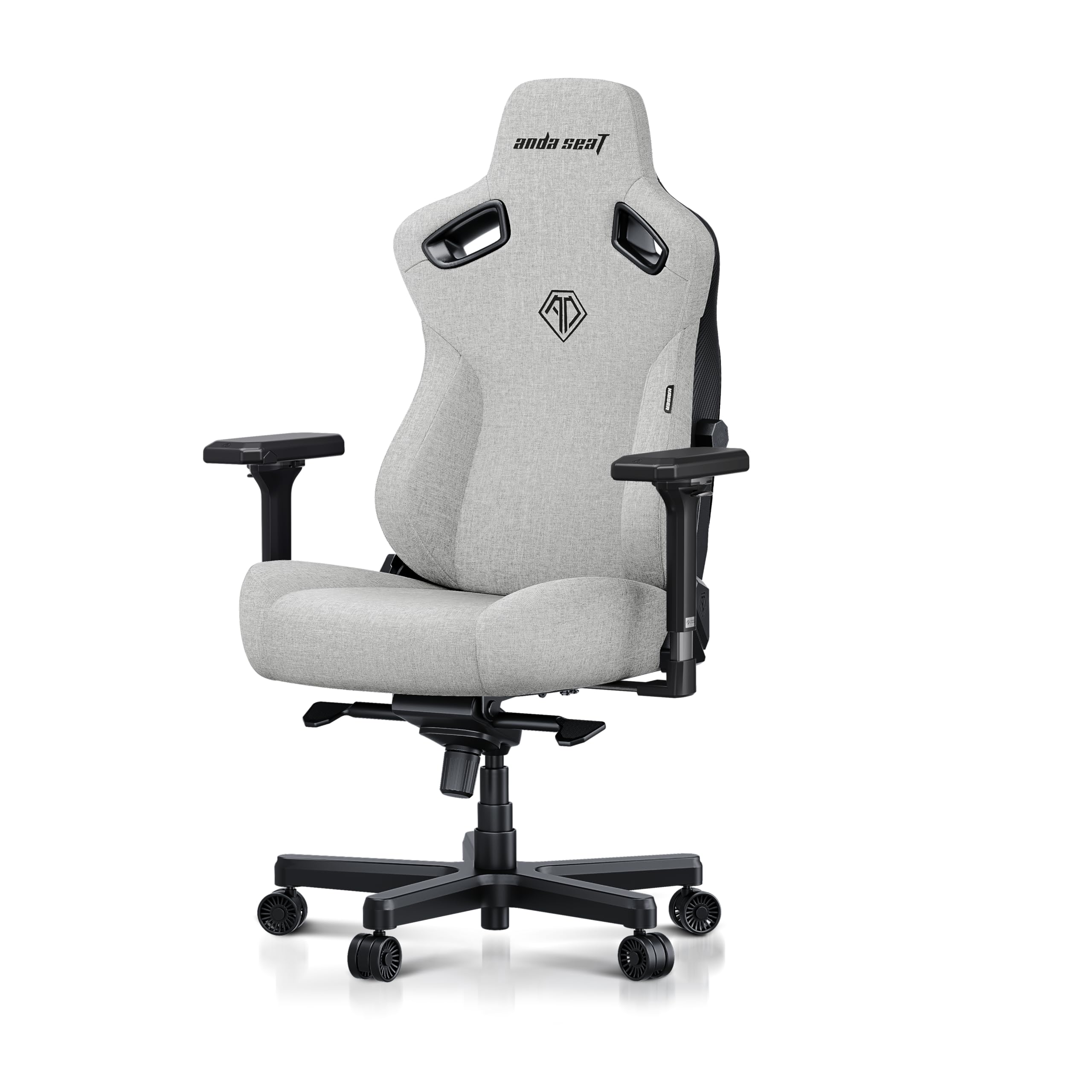 Anda Seat Kaiser 3 Large Gaming Chair for Adults - Ergonomic Gray Fabric Gaming Seat with Lumbar Support, Comfortable Office Chairs with Neck Support - Heavy Duty Wide Computer Seat