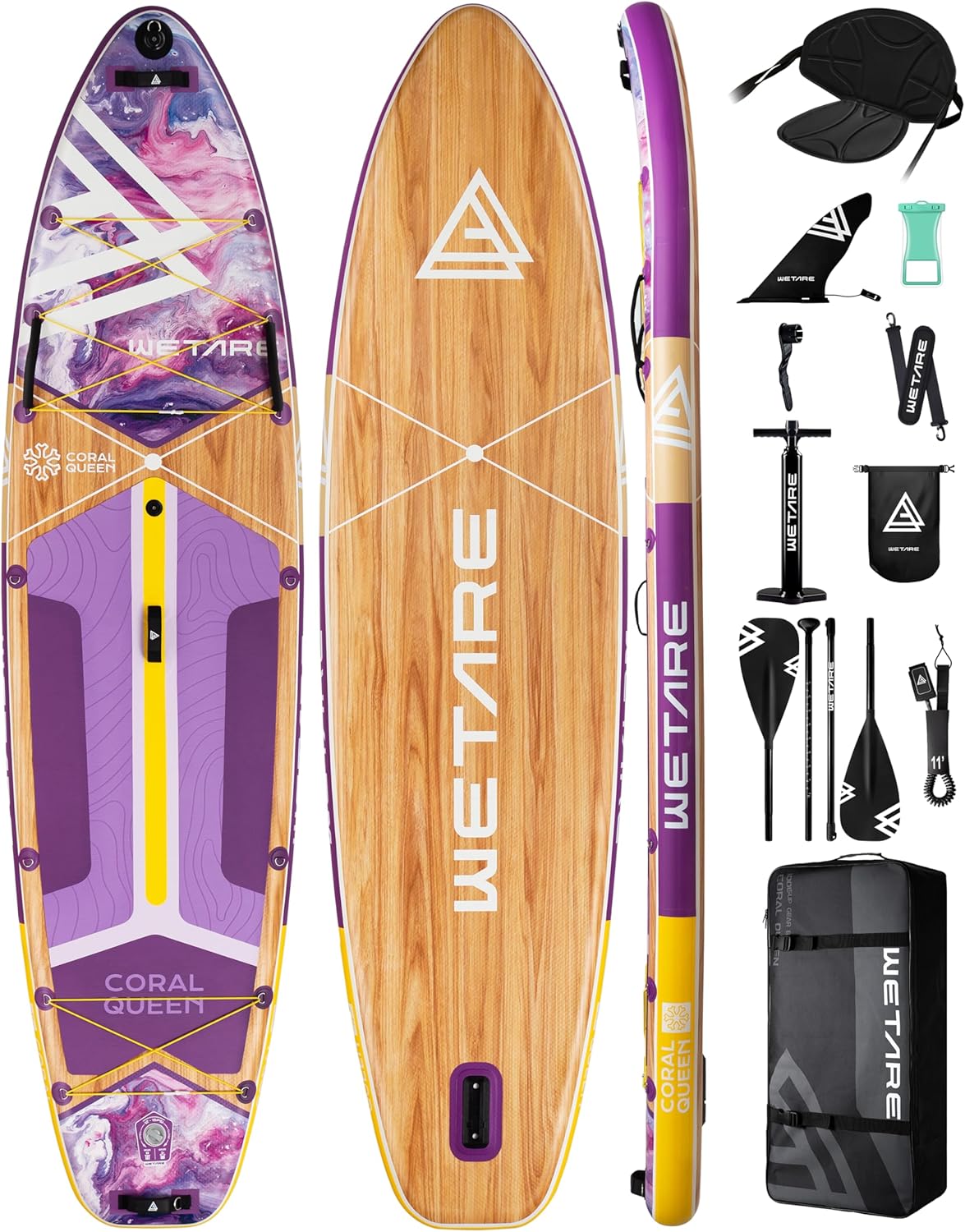 11’6″x35″ Inflatable Paddle Board, 450lbs Extra Wide Stand Up Sup Board for Adults, Blow Up Paddleboard Kayak Non-Slip Stable Deck Boat for Yoga Fishing Surf