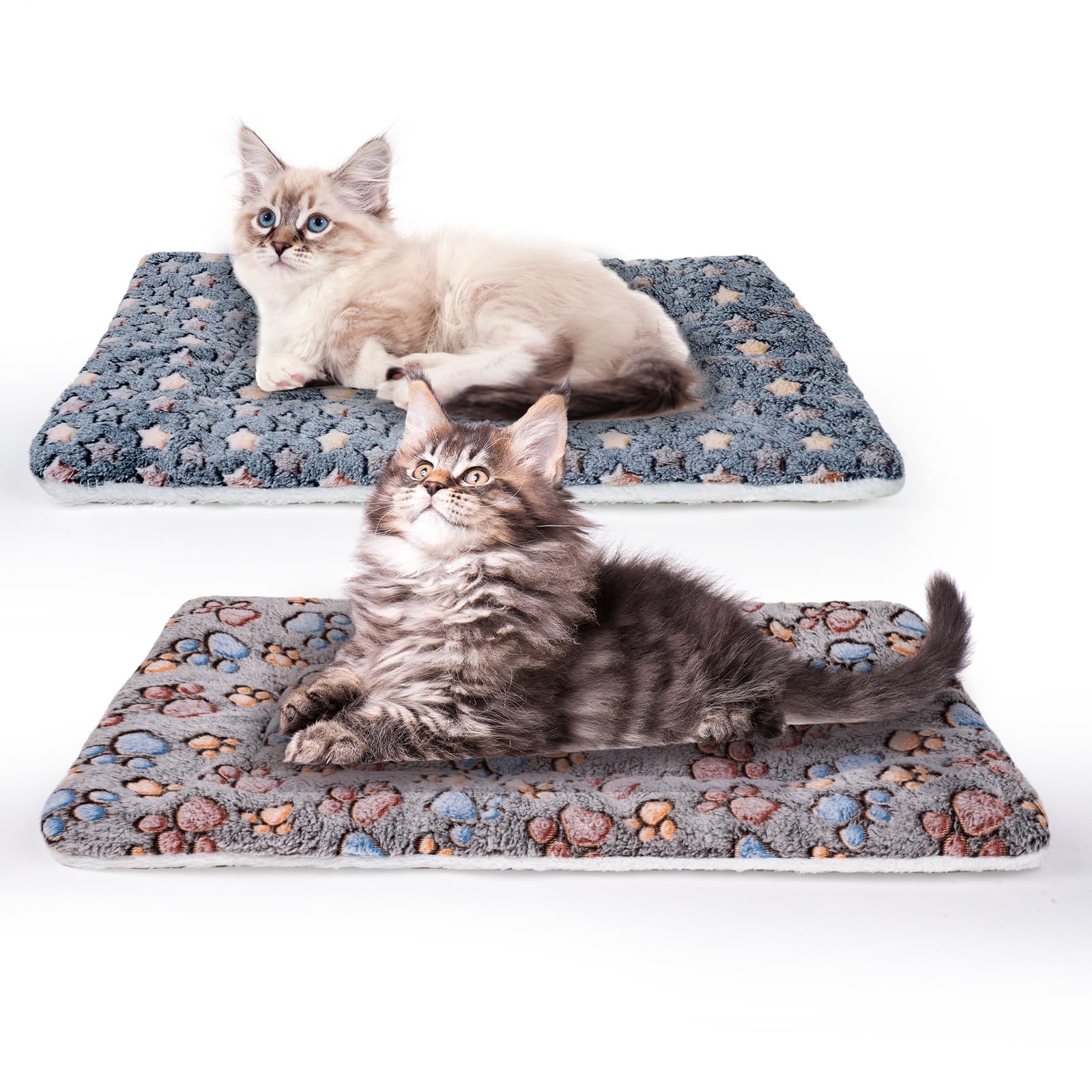 MICOOYO 2Pcs Dog Crate Bed Mattress, Fleece Pet Cushion Bed Mat