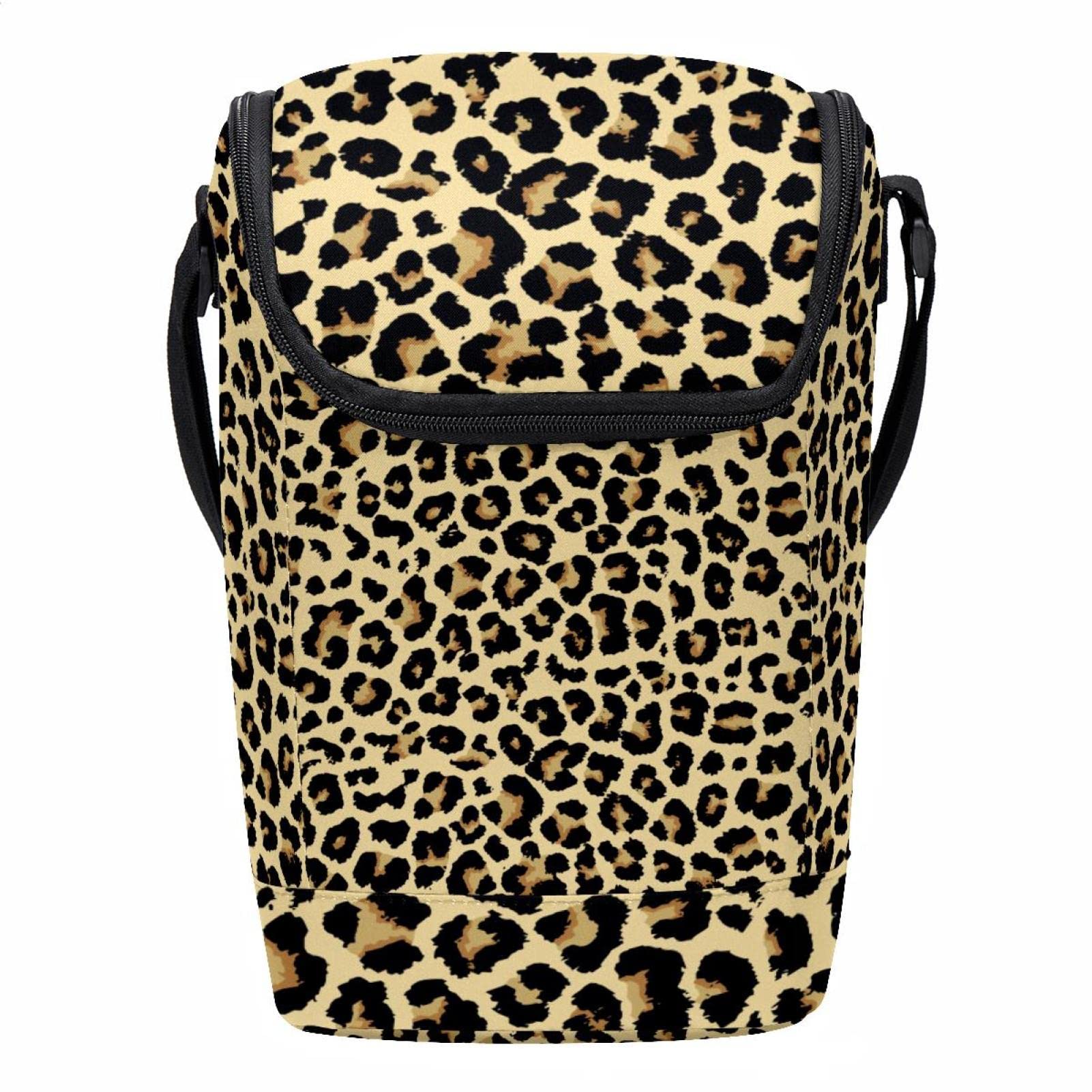Lonchera grande con diseño de leopardo Wild Power y correa ajustable