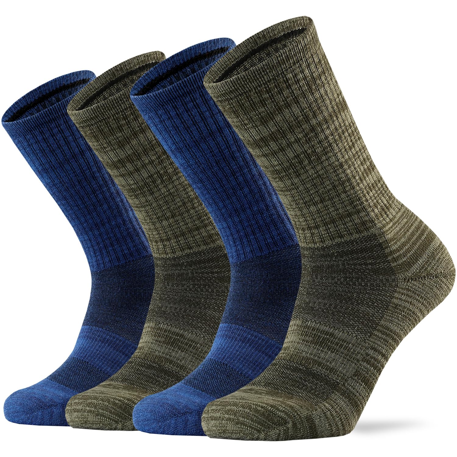 Ortis Men's Extra-Fine Merino Wool Cushioned Crew Socks with Light Weight Moisture Control Comfy for Men Outdoor Hiking Hiker