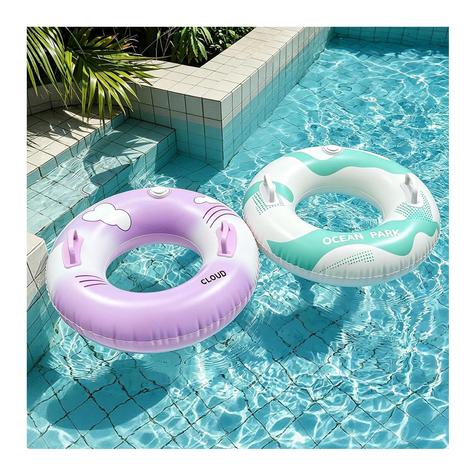 Photo 1 of COBOPANDA Inflatable Swim Rings with Handles (2 Pack)