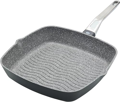 MasterClass - Sartén antiadherente de aluminio fundido para inducción, 28 cm (11"), color gris