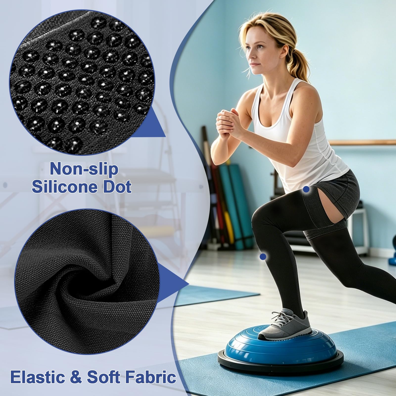 Beister Bas de Compression Médicale à Bout Ouvert, 20-30mmhg Niveau 2 Longues Bas de Compression pour Femme & Homme, Silicone Pointillé Antidérapant, Soutien Progressif, pour Les varices, l'œdème