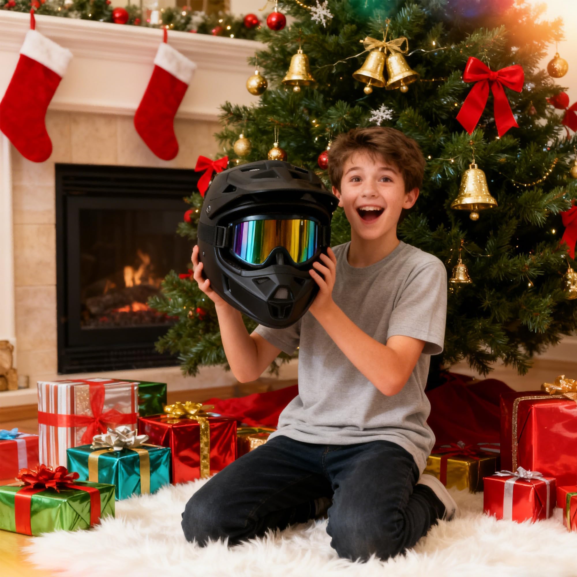 youth dirt bike & atv helmet kids 4-16 dot full face motorcycle helmet for four wheeler, motocross, bmx. mxutv, snowmobile, go kart, racing,skateboard, matte black m 