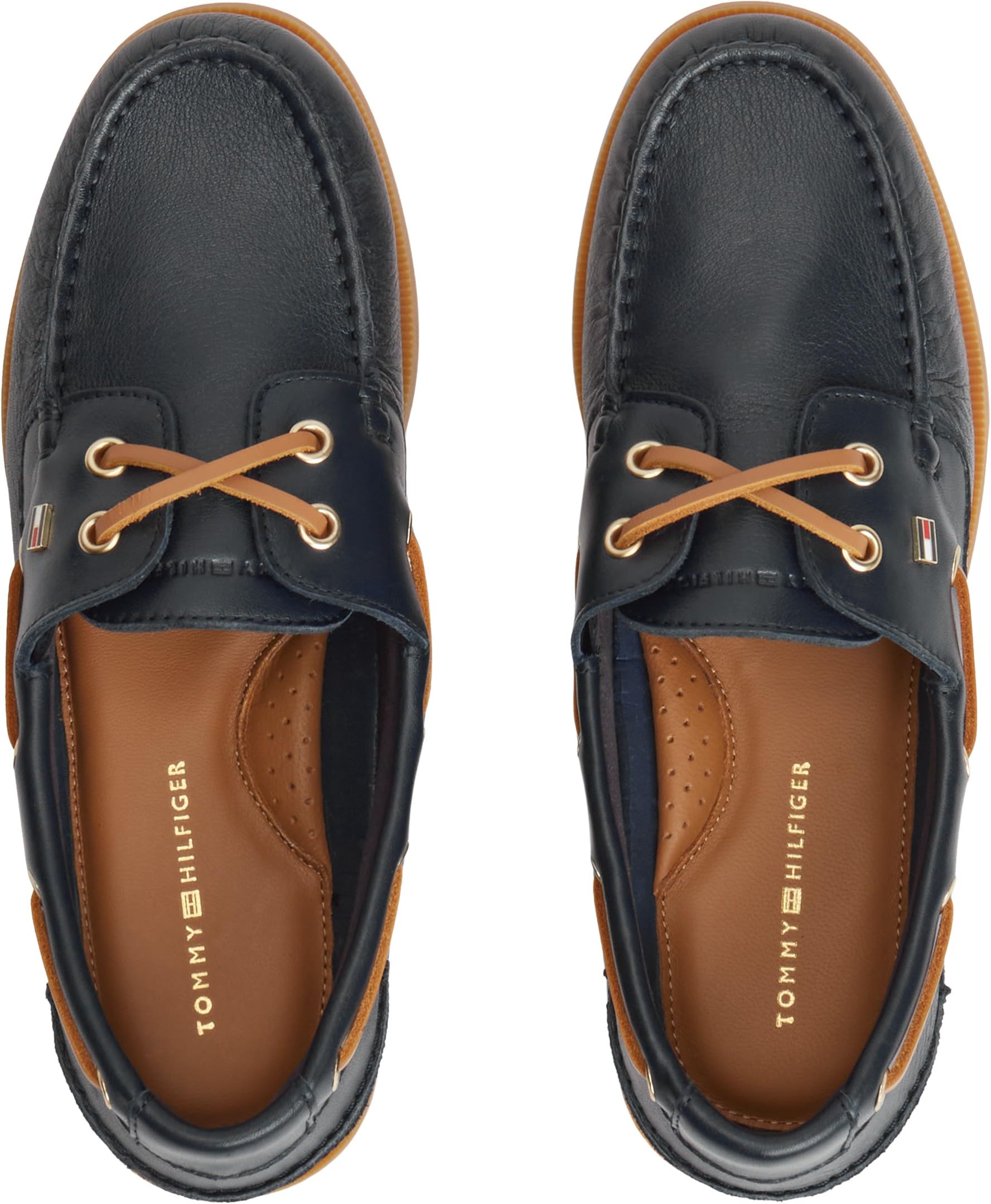 Tommy Hilfiger Damen Th Flag Boat Shoe Core Leather Fw0fw09463 Bootsschuhe