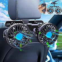 Car Fan, Car Fan, 2024 Wire Extension Version, Stepless Air Flow Adjustment, Low Noise, 4 Inches, Adjustable Angle, Car Fan, Rear Front Compatible, DC 12V Cigarette Lighter Socket