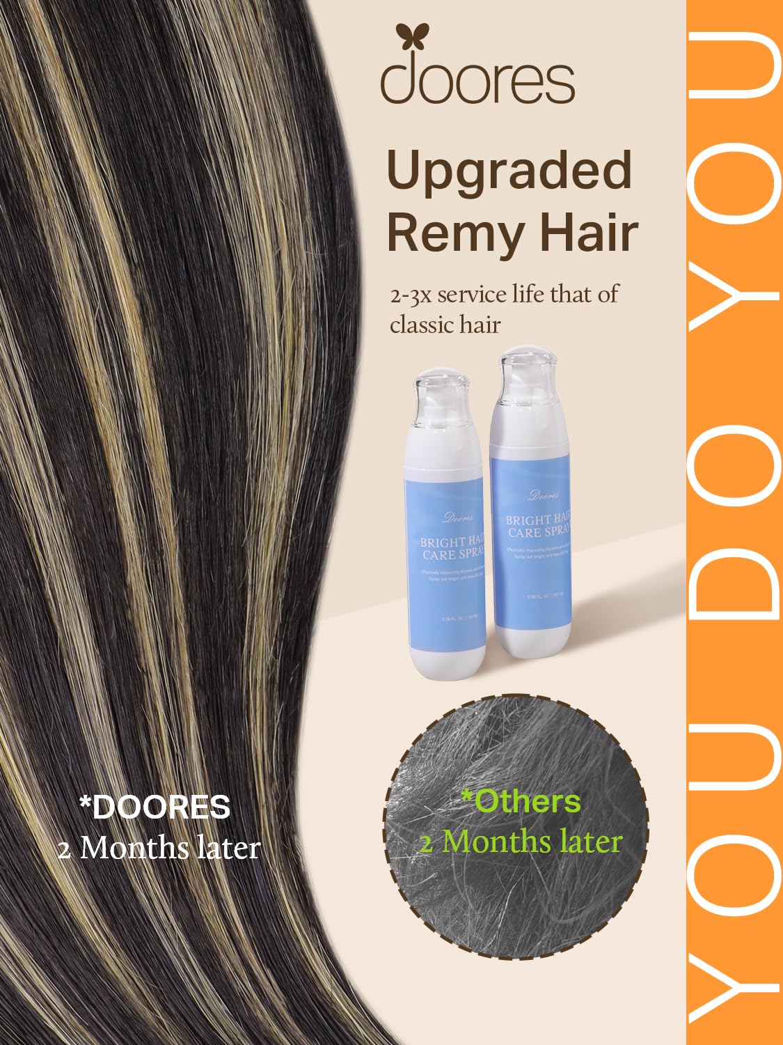 DOORES Tressen Echthaar Haar Extensions, Balayage NatüRliches Schwarz Bis Hellblond 60cm (24zoll) 100g, Hair Extensions HaarverläNgerung Echthaar Glattes Haar Extensions | Balayage Natürliches Schwarz bis Hellblond, Remy Echthaar seidig glatt nahtlos natü