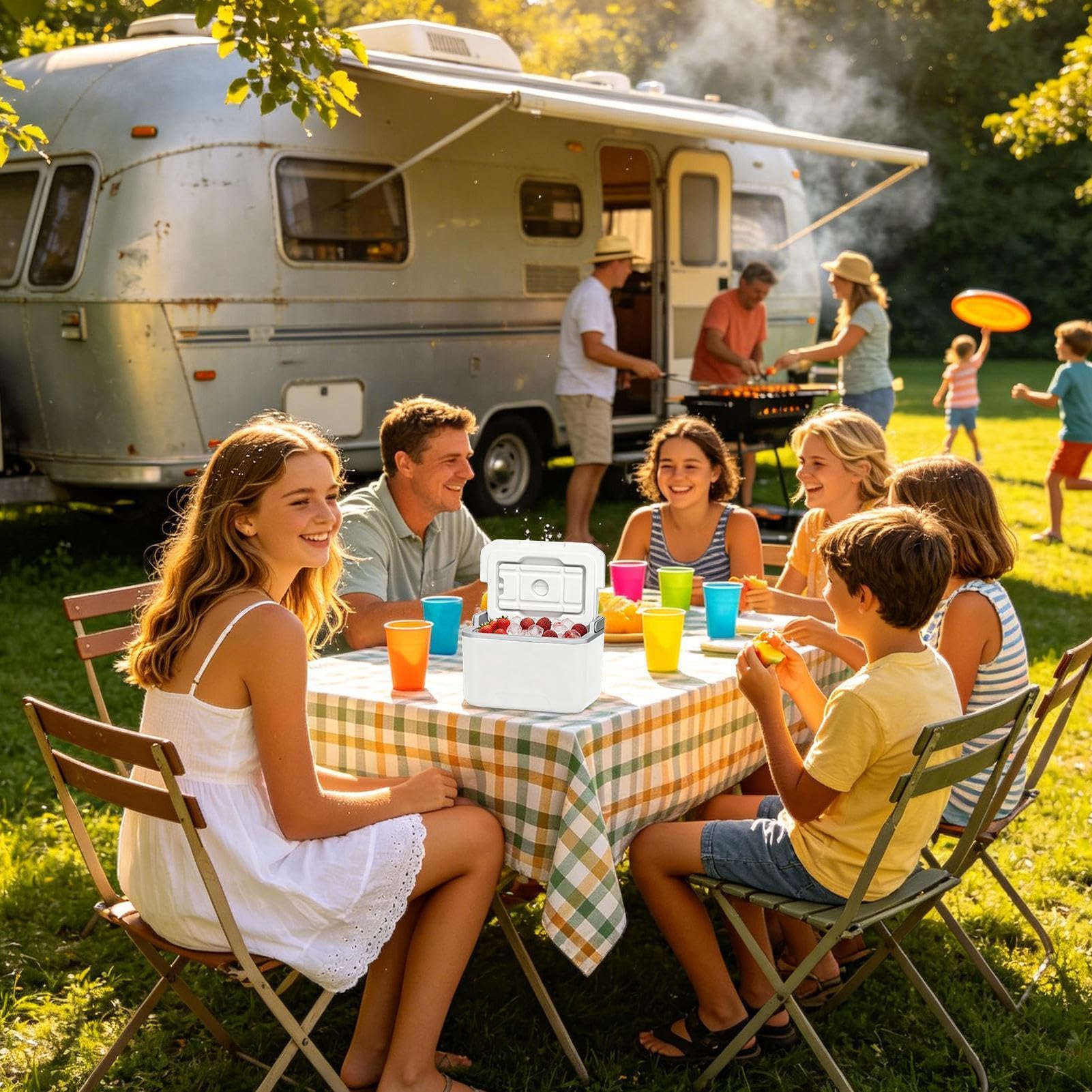 Chłodziarka Turystyczna Izolowany Pojemnik Na Żywność 5 L Z Uchwytem | Chłodziarka O Twardych Ściankach Chiller Na Camping Piknik Wędkarstwo Żeglarstwo Wędrówki Grill Plaża Wycieczki