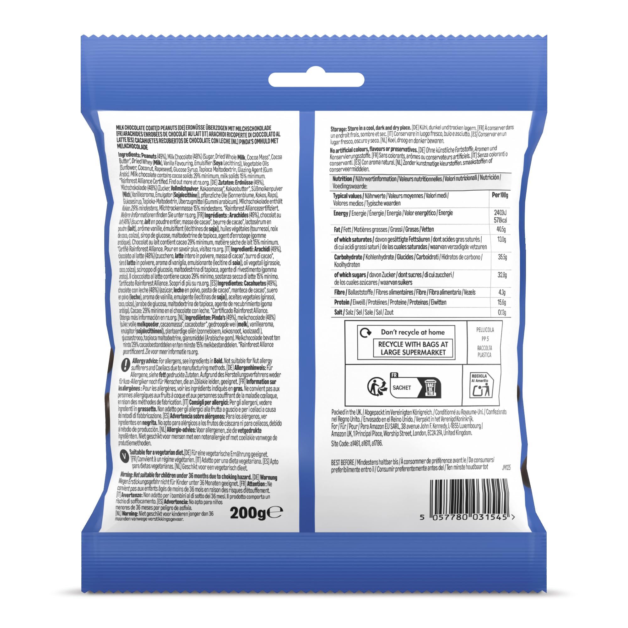 by Amazon Cacahuetes Recubiertos De Chocolate, 200g