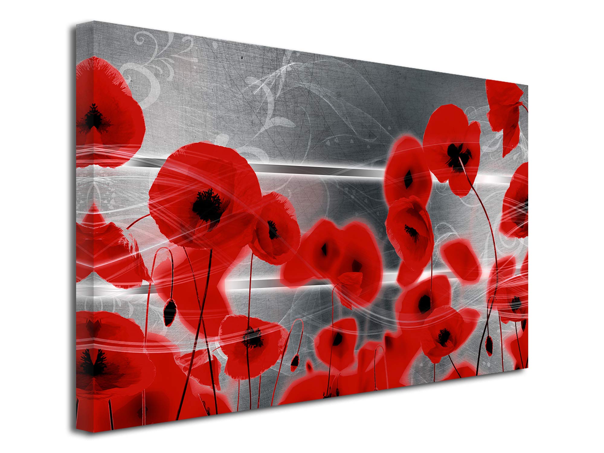 DECLINA Bild Design rote Mohnblumen – beruhigende Naturatmosphäre – hochauflösender Druck auf Leinwand – hergestellt in Frankreich
