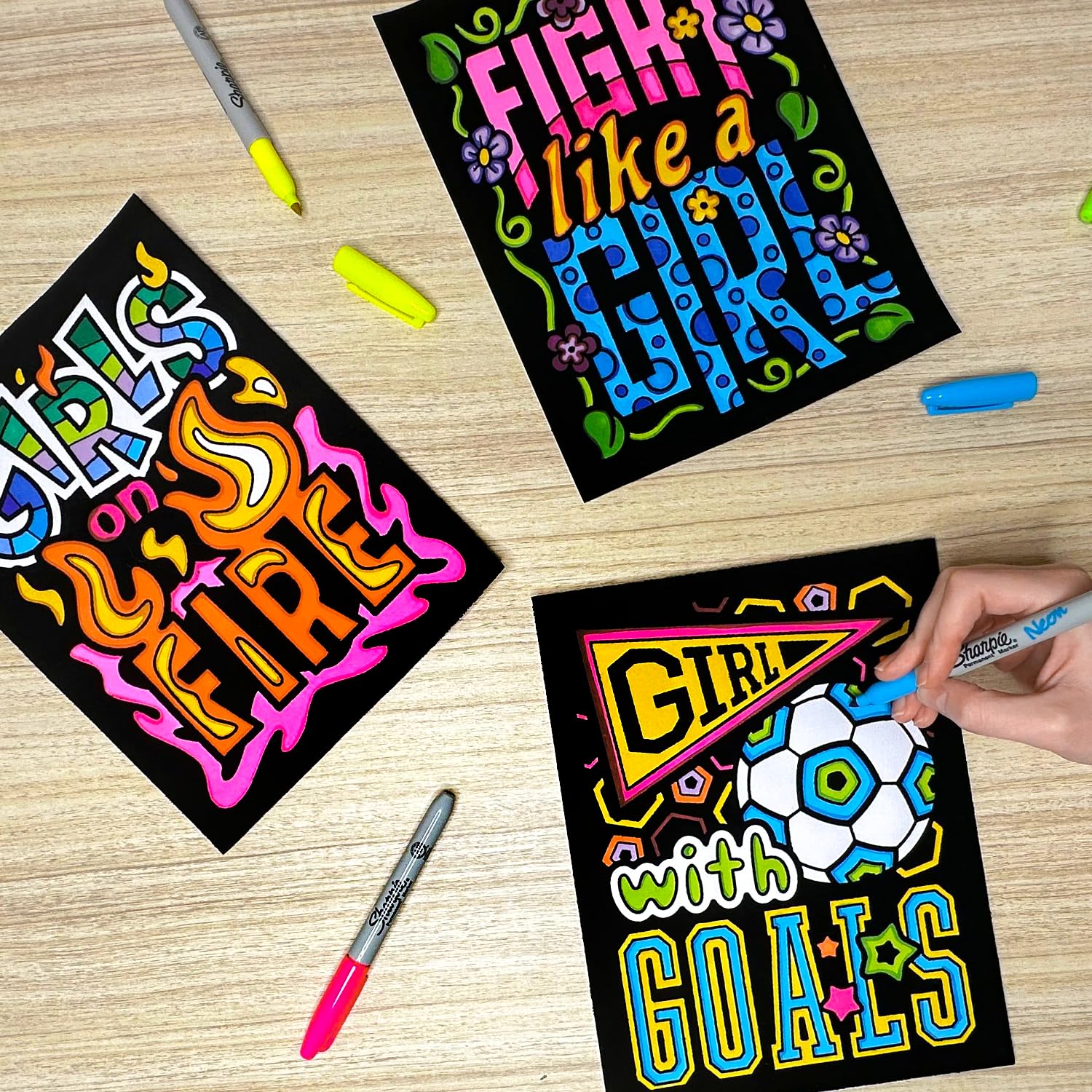 Super Pack Of 18 Fuzzy Velvet Coloring Posters (Girl Power