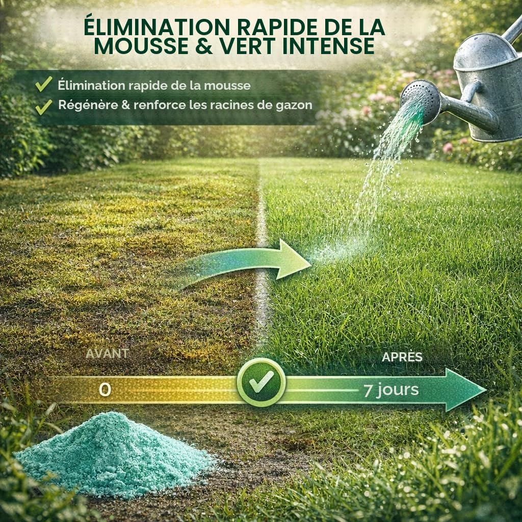 GiDeli Sulfate de Fer 10kg in Eimer - Poudre Anti Mousse Abaisser le pH du sol - Améliorer l'aspect et la Couleur du Jardin. - Favorise le développement des plantes acidophiles