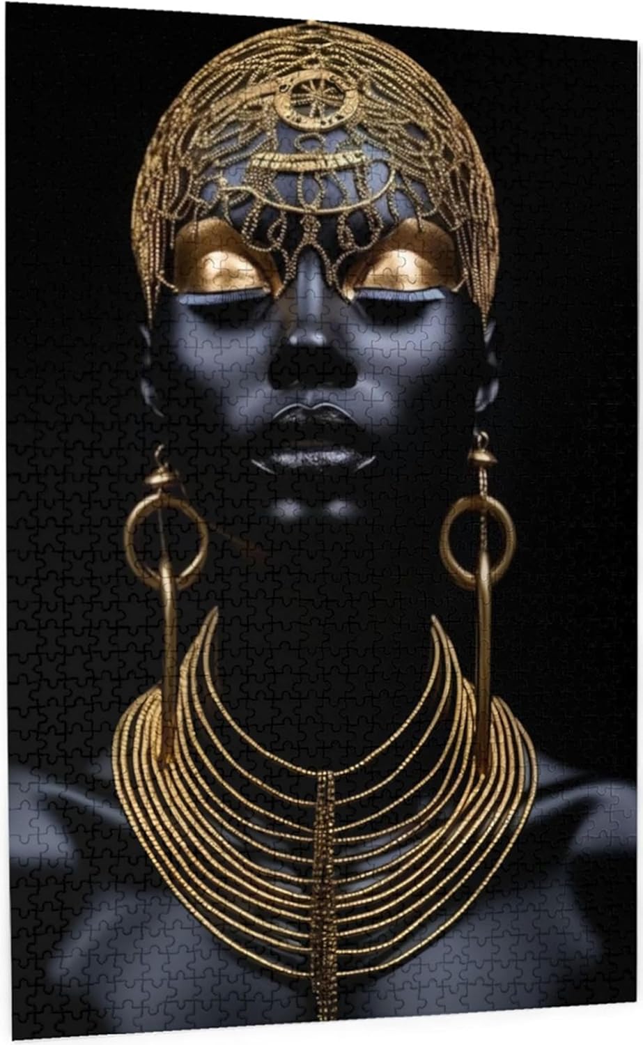 Puzzles for Adults 1000 Pieces Jigsaw Puzzles African Black Woman Formation Wooden Wall Art Pictures for Living Room Props Toys 29.5 x 19.6 in