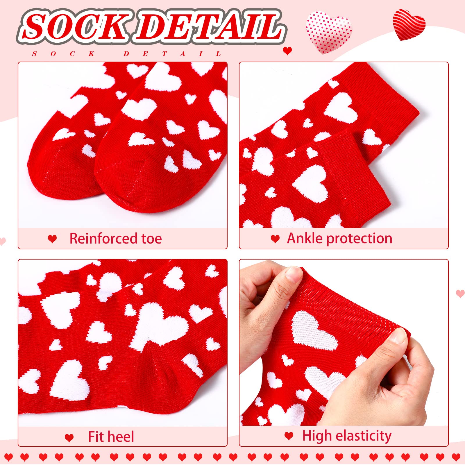 Boyiee 24 pares de calcetines navideños para el día de San Valentín, día de San Patricio, Pascua, calcetines de regalo suaves para mujeres y hombres