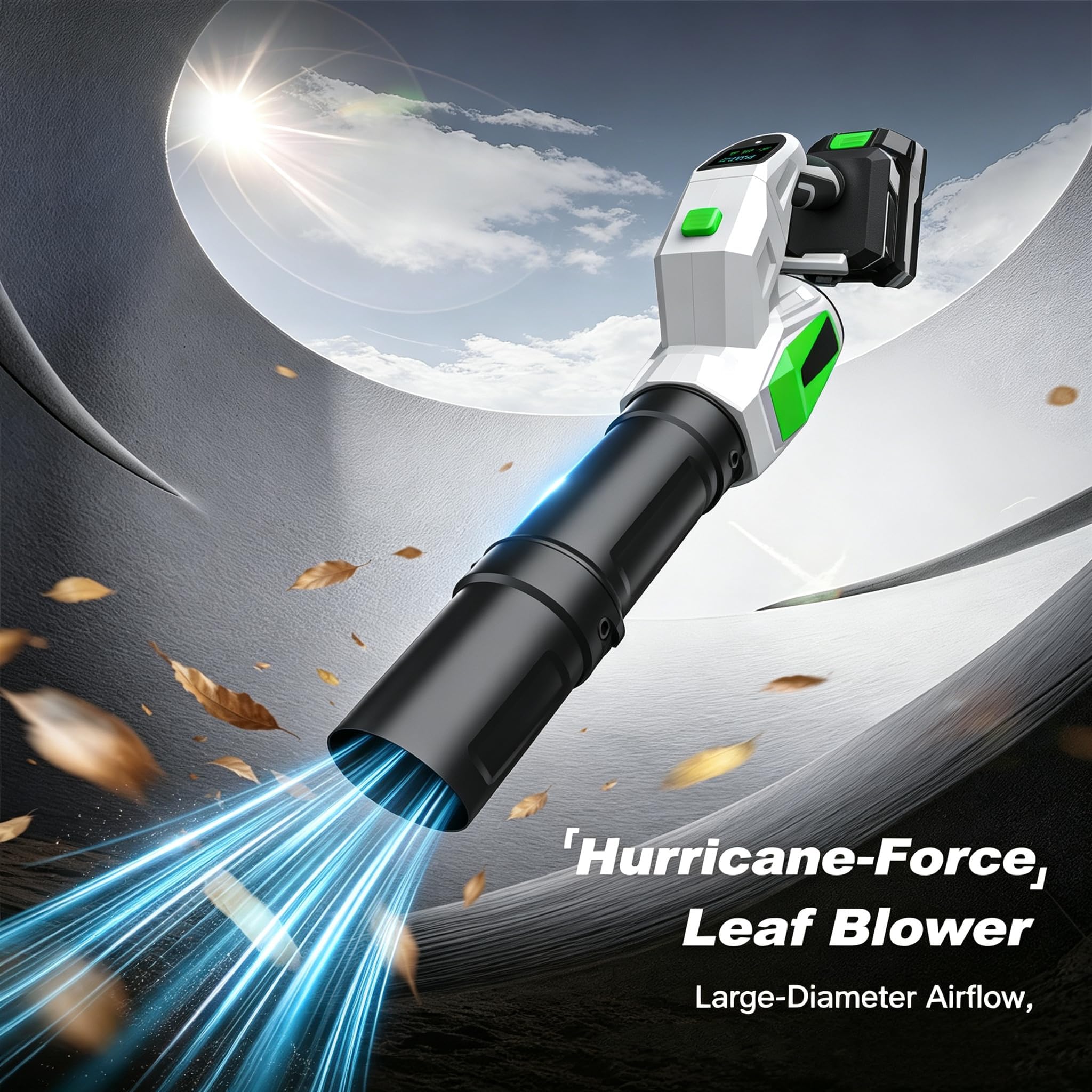 Souffleur de Feuilles sans Fil, Aspirateur Broyeur 550W