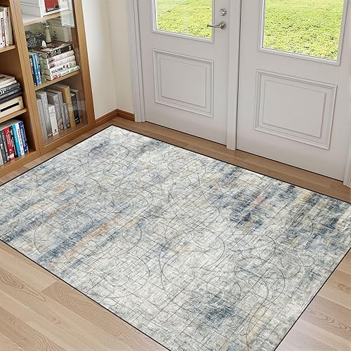 Alfombras de baño de 32 x 48 pulgadas, alfombra de entrada, alfombra de entrada orgánica, colores naturales, retro, moderna, floral, damasco,