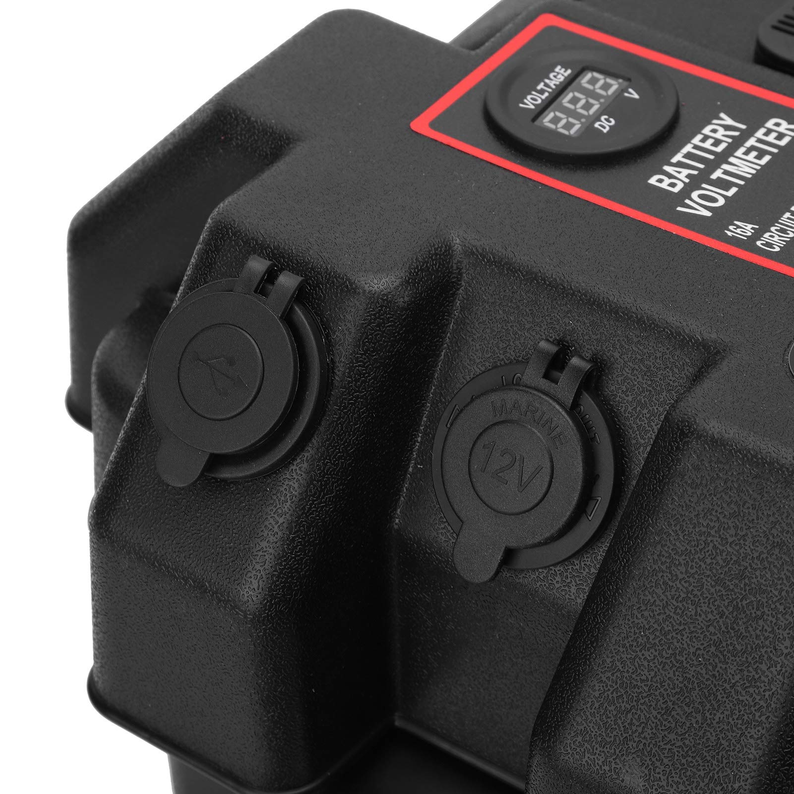 Smart -Batterie -Box 12V, Batteriekasten mit USB -Steckdosen Batteriekastenabdeckung Multi -Funktion mit USB -Netzteilsspannungs -Sockel Batteriekasten für Outdoor -Autoladungen