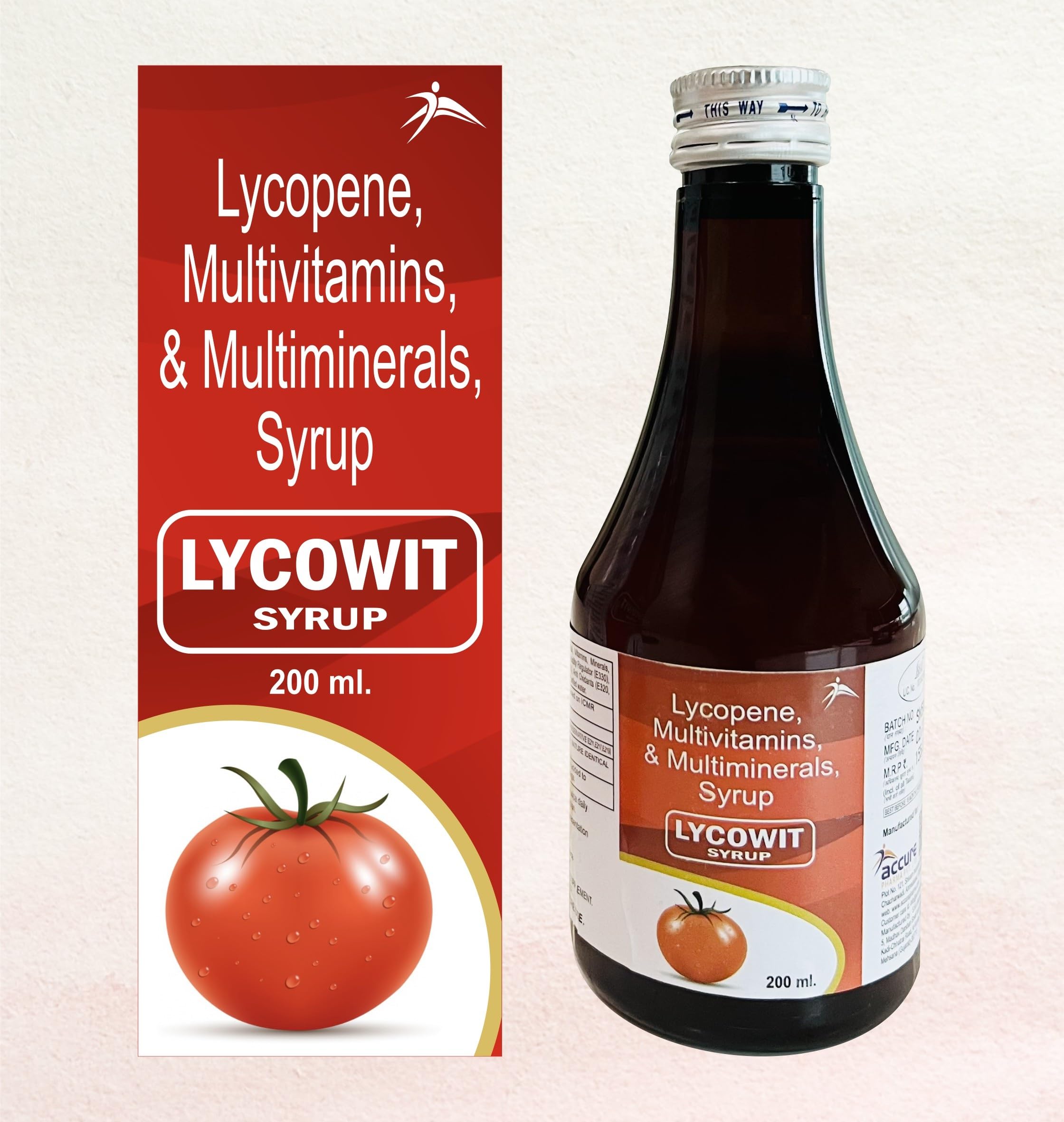 Lycowit|Lycopene-MultiVitamin-Multimineral Syrup| Improves skin, Immunity and Stamina| 200 ml |Accure Pharma (BUY 3 AND GET 1 FOOT CREAM FREE WORTH Rs. 249) (B0CBX8B847) Amazon Price History, Amazon Price Tracker