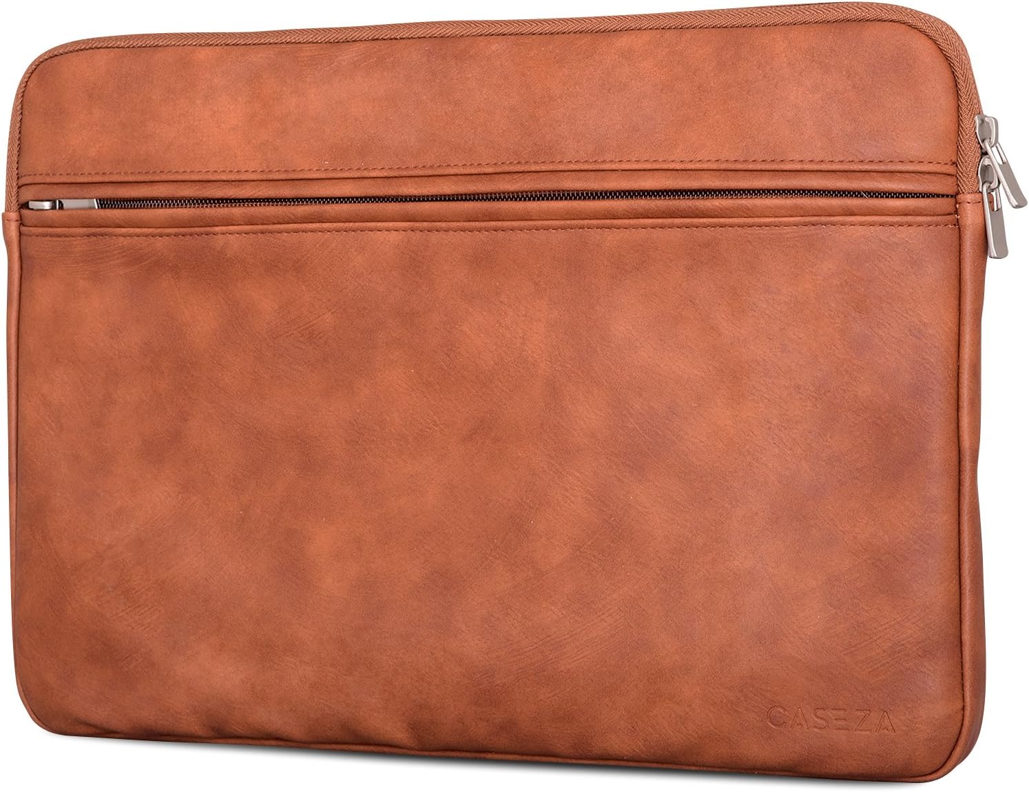 CASEZA "Boston" MacBook Air 13 & Pro 13 PU Leather Laptop Sleeve Brown - Premium Vegan Leather Case for 13 Inch Notebook - Bag also fits Microsoft Surface Book - Soft Protection & Classic Style
