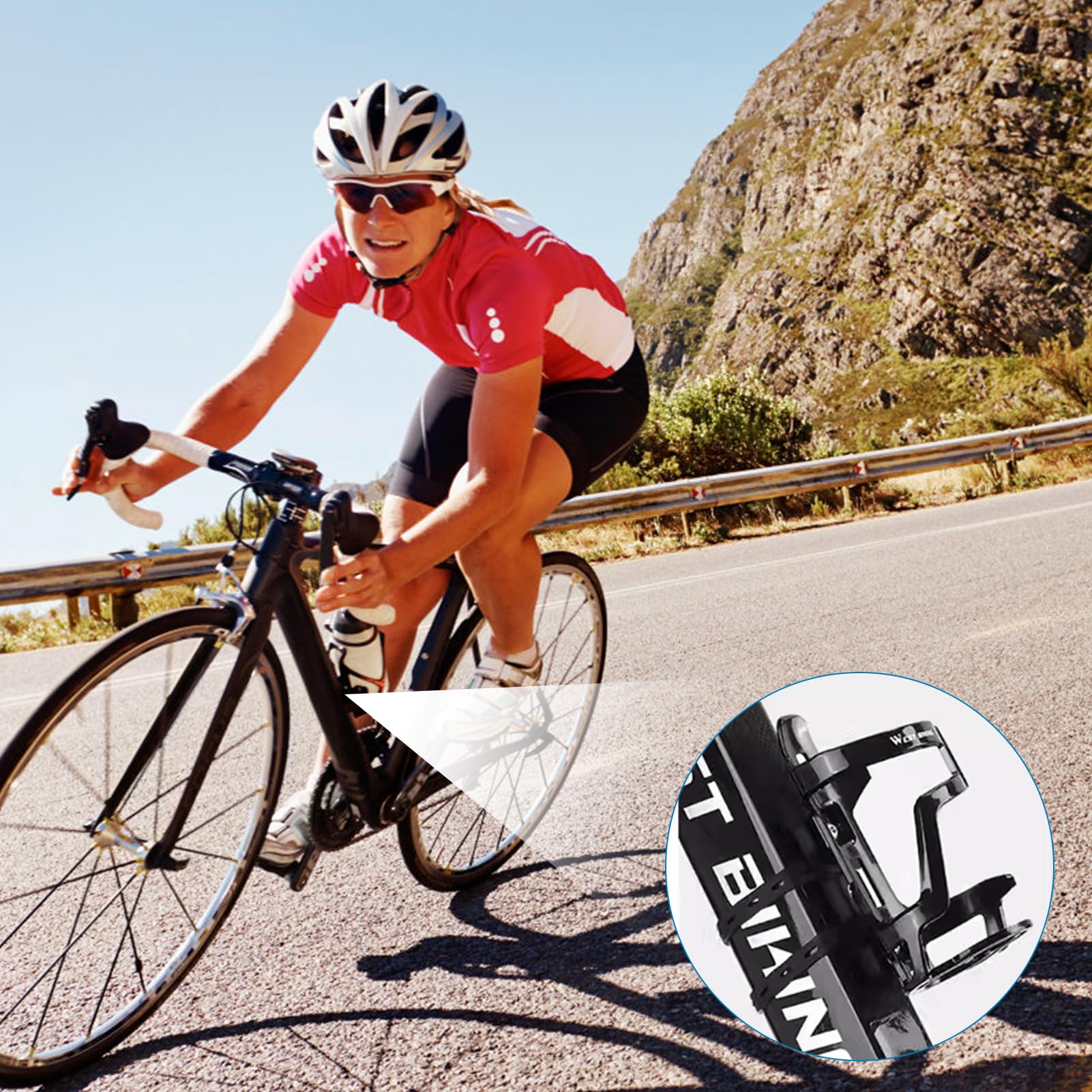 MEISO Support Porte-bidon Vélo Universel – Sangle Silicone Antidérapante, Montage Sans Perçage