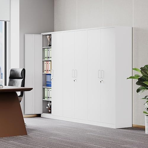 Miniatura 91 de SISESOL Armario de almacenamiento con puertas y estantes de vidrio, armario de despensa de cocina independiente para el hogar, oficina, baño Negro