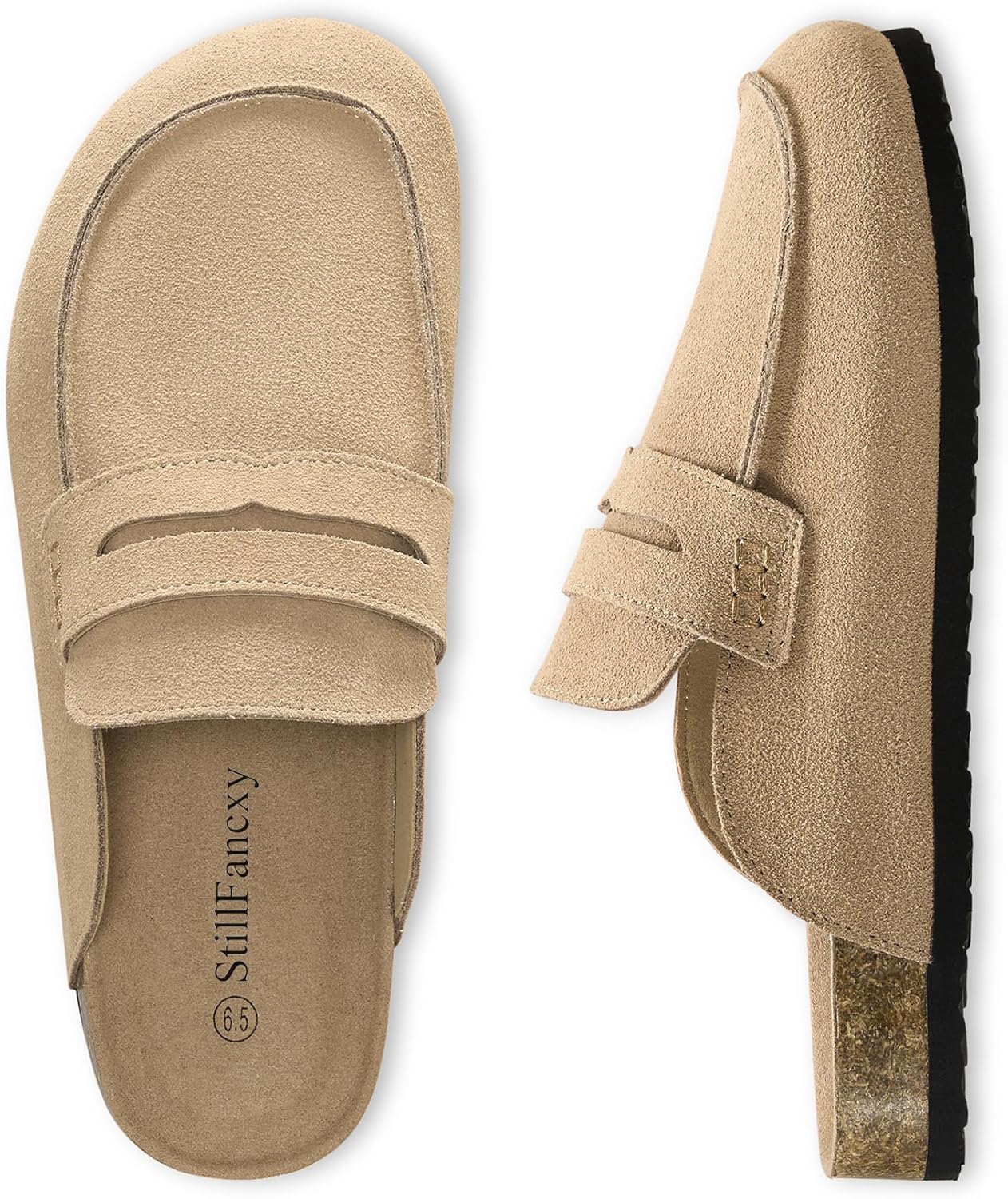 100% Genuine Leather Clogs for Women Non-Slip Platform Mules & Suede Clogs for Women Comfort Slippers with Arch Support