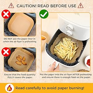 Air Fryer Liners Disposable - 125Pcs 4.7In Square Parchment Paper for Air Fryer, Non-Stick Airfryer Basket Liners for Steamer Microwave Oven