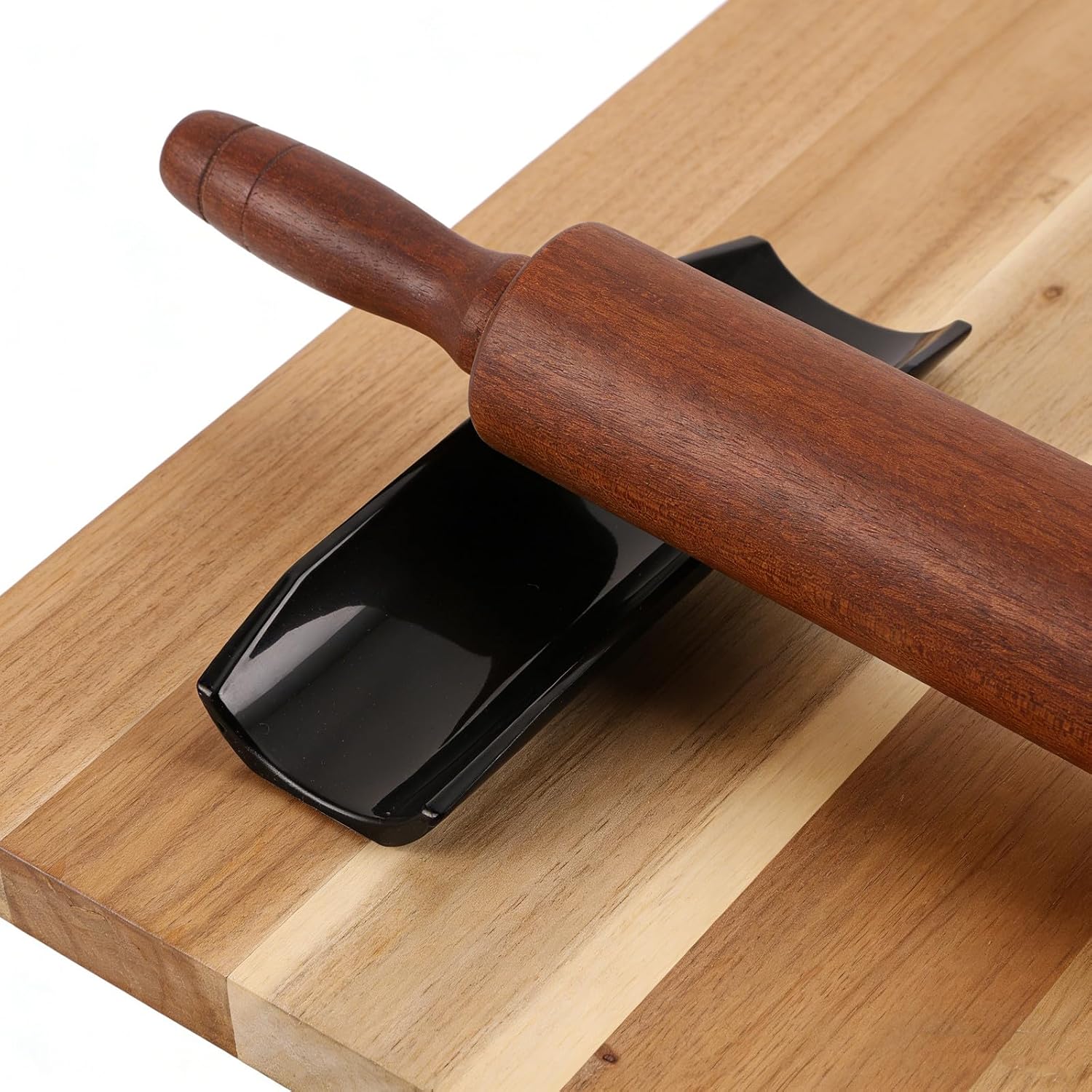 Rolling Pin Holder Display Rack, Anti-Slip Rolling Pin Storage Stand Base for Countertop, 6.69"x2.36" Baking Roller Organizer for Pizza and Cookie Dough