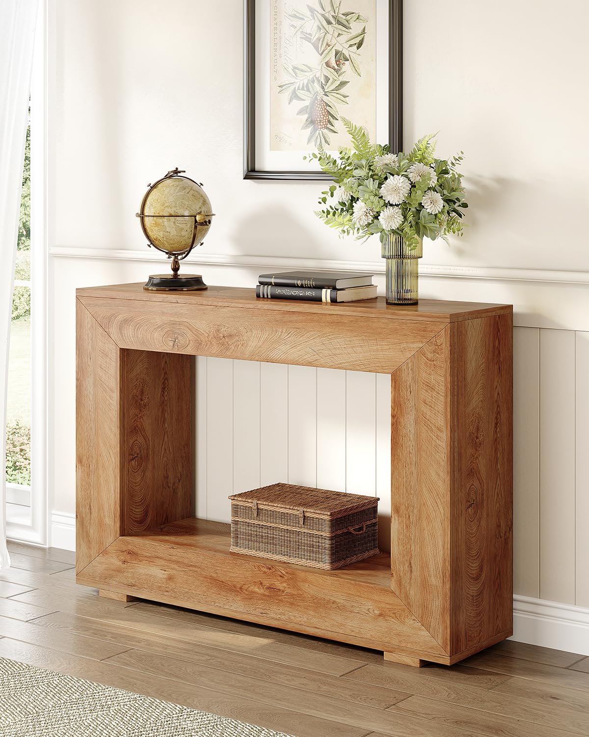 LITTLE TREE 63 Inches Extra Long Sofa Table Behind Couch, Wood Narrow 2-Tier Entry LITTLE TREE 63 Inches Extra Long Sofa Table Behind Couch, Wood Narrow 2-Tier Entry