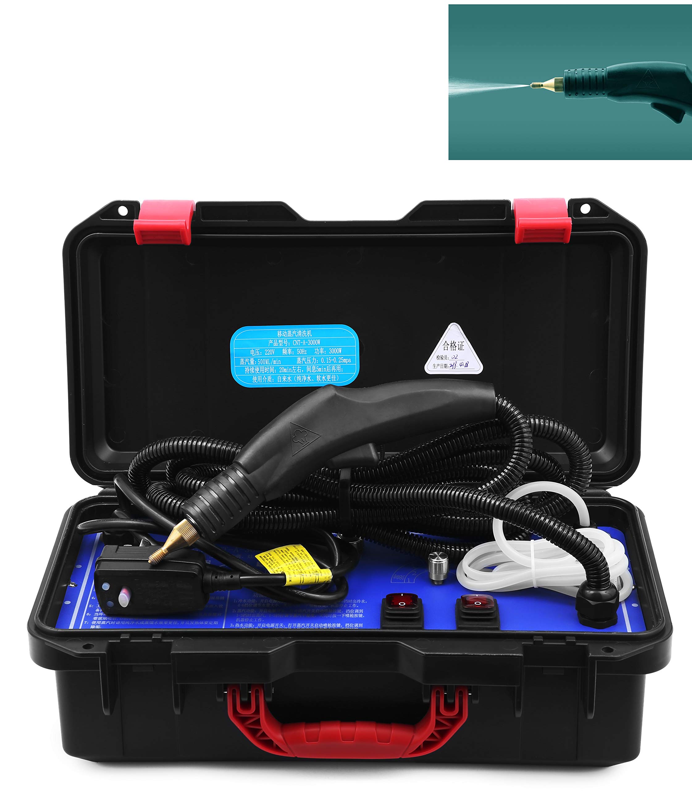 BEUTO 3000W High Pressure 150 ℃ Steaming Cleanning Washing Machine Steam Cleaner for Oil Extraction Machine/Air Conditioning/Car Engine Cab Washing Modes: Steam/Hot Water/Cold Water