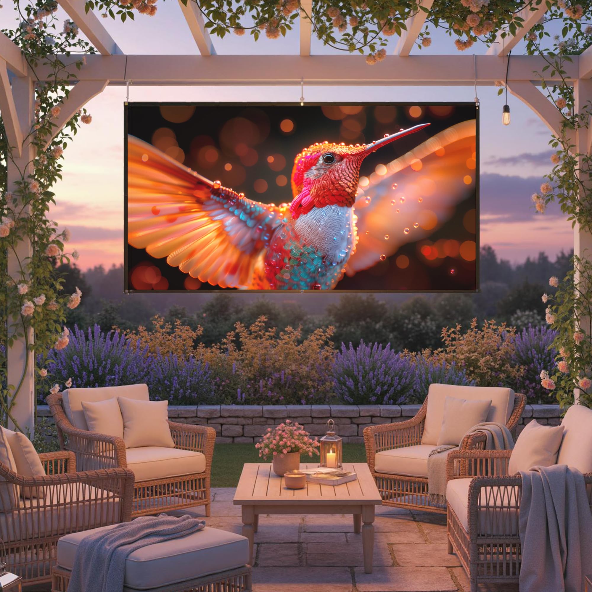 HOMCOM Telo Proiettore da 100 Pollici 4K/8K HD Formato 16:9, Altezza Regolabile Manuale, Schermo Proiettore Lavabile, Grandangolo di 160 Gradi, per Casa, Home, Cinema, Ufficio, Bianco