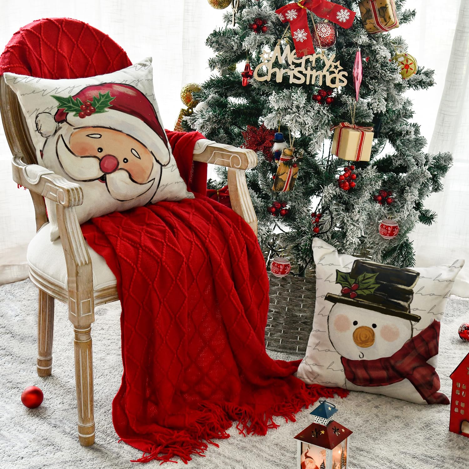 Artoid Mode Housse De Coussin De Noël - Motif Aquarelle, Renne