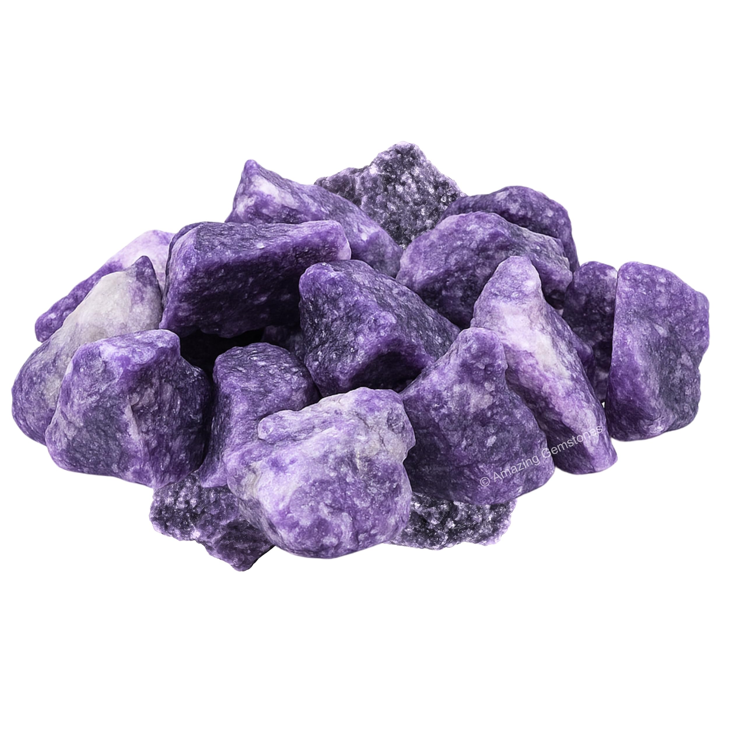 Lepidolite Crystals and Healing Stones, 5 Piece Raw | Certified Healing Crystal Rough Rocks For Tumbling and DIY Projects Gifts - Positive Energy, Chakra Healing, Meditation