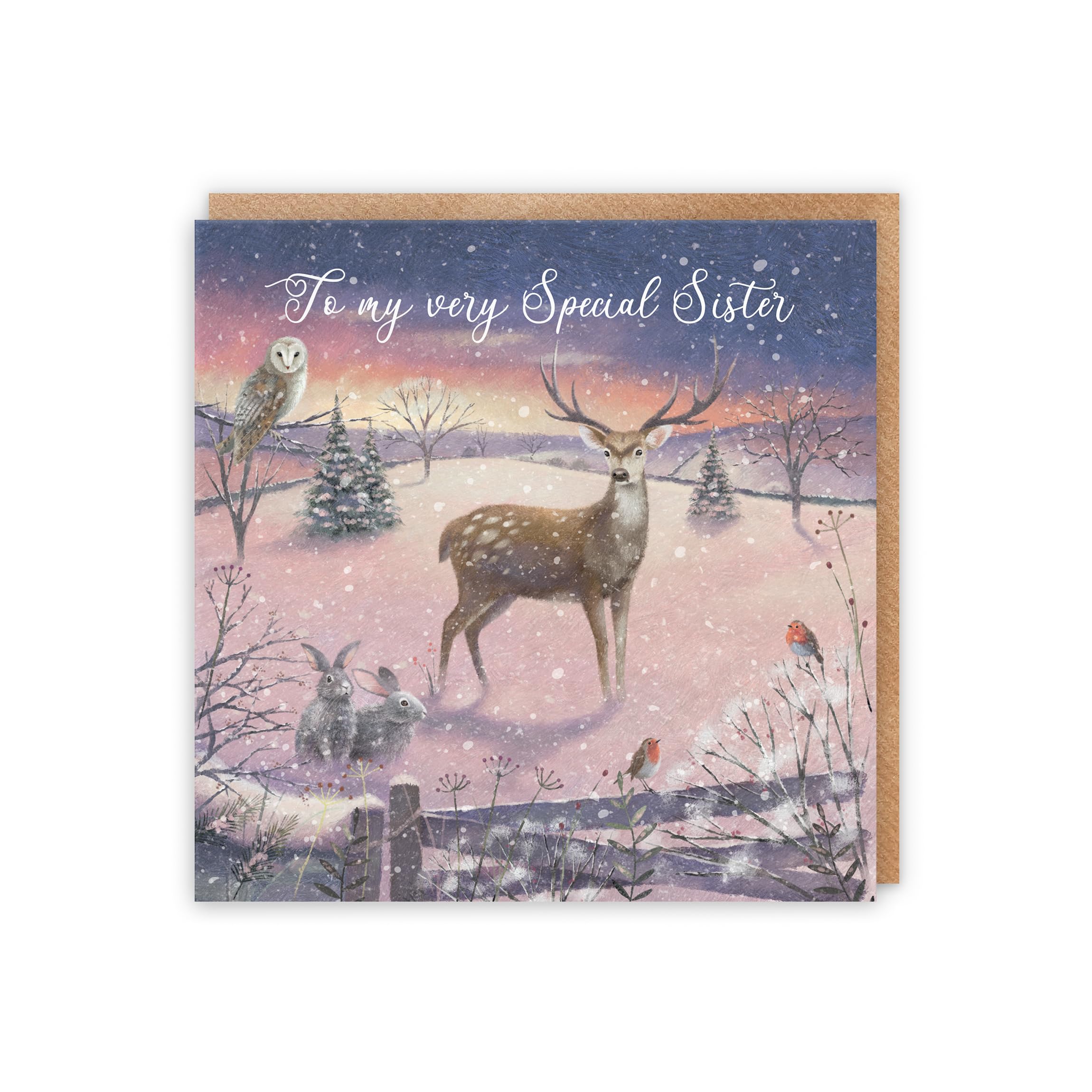 Hunts England, Sister Christmas Card, 'The Stag', To My Very Special Sister, Luxury Christmas Card For Sister - Image 3