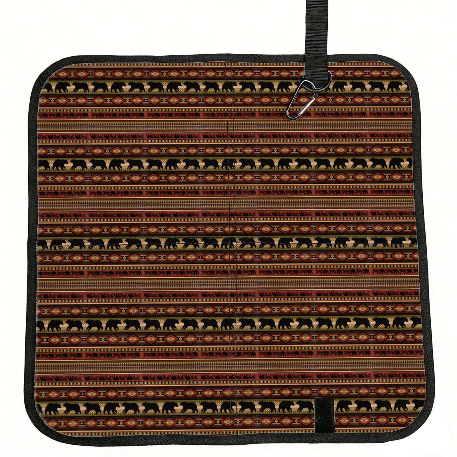 ERCgad Bear Print Foldable Seat Cushion Portable Chair Pad Lightweight Travel Outdoor Office Home