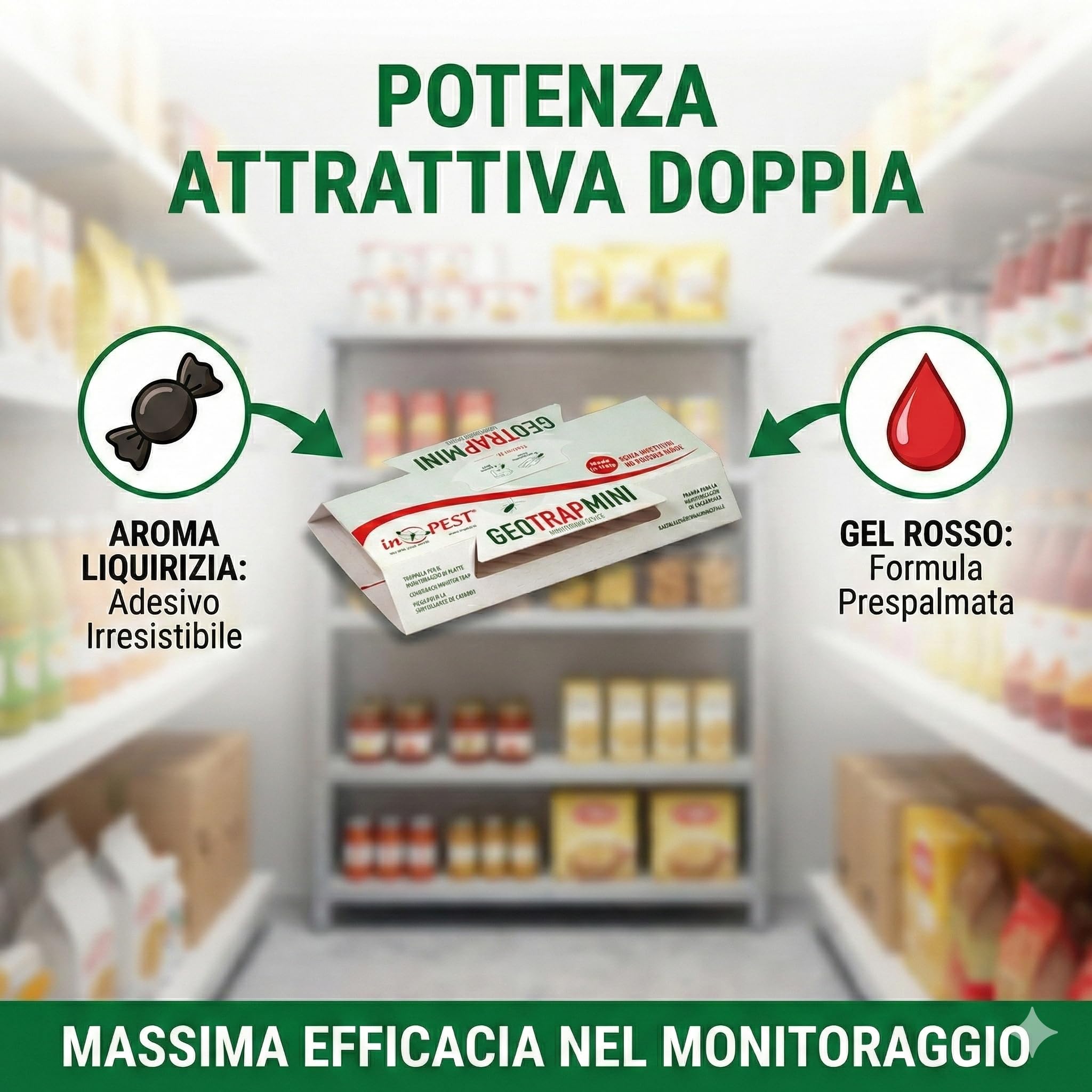Geotrap – Trappole per Blatte da Interno - 20 Pezzi- Cartoncino Adesivo alla Liquirizia per Insetti Striscianti – Trappole Scarafaggi e Blatte con Gel Rosso Aromatizzato – Uso Interno