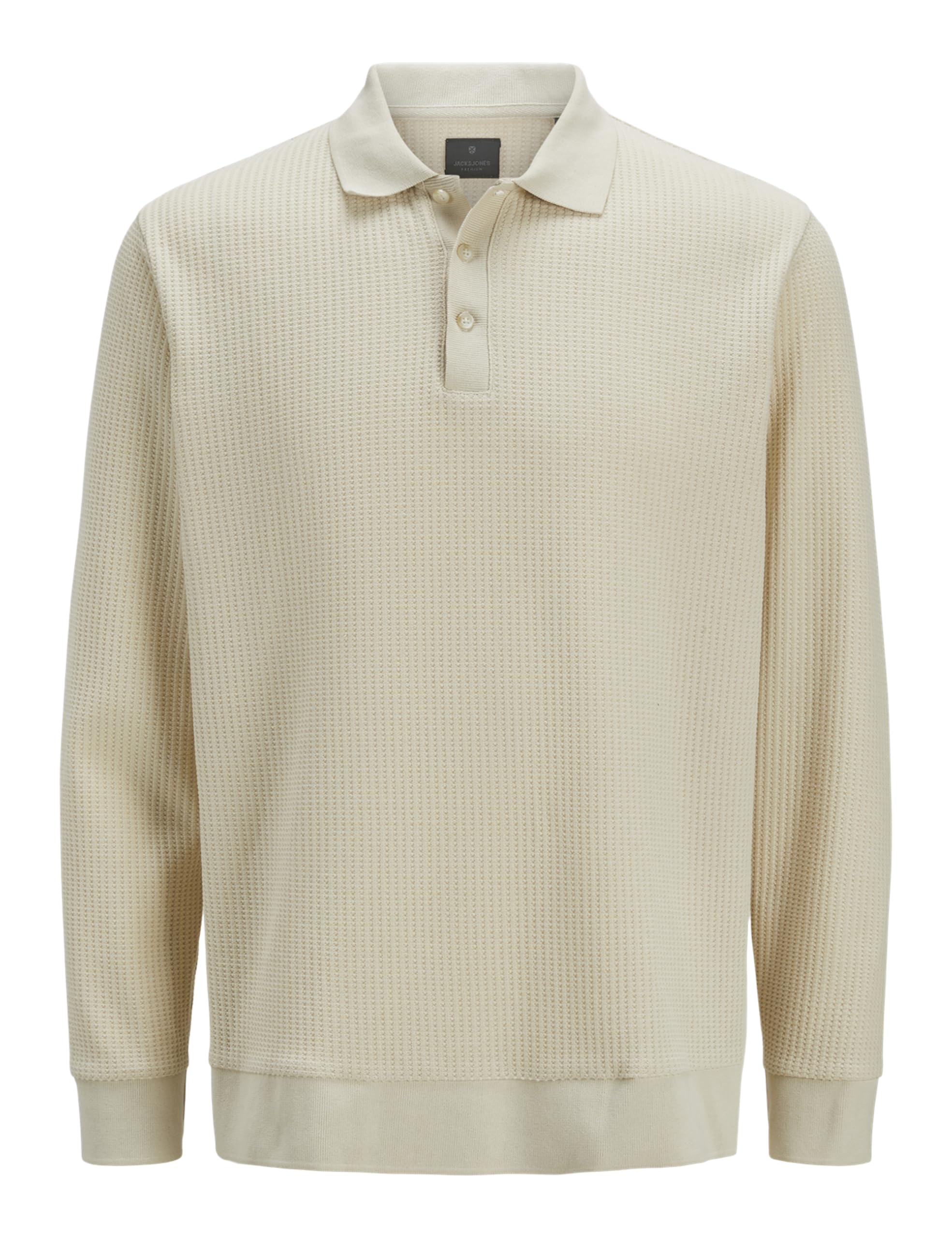 JACK & JONES Men's Jprblaowen LS Polo Styd Aw24, Almond Milk, XL