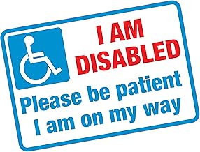 I Am Disabled Please Be Patient Vinyl Sticker Front Door Motability Home Carer