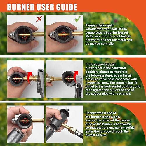 Miniatura 8 de TOAUTO Kit completo de horno de fusión de propano de gran capacidad de 26.5 lbs, fundición de fundición de fundición de fundición de aluminio, oro,