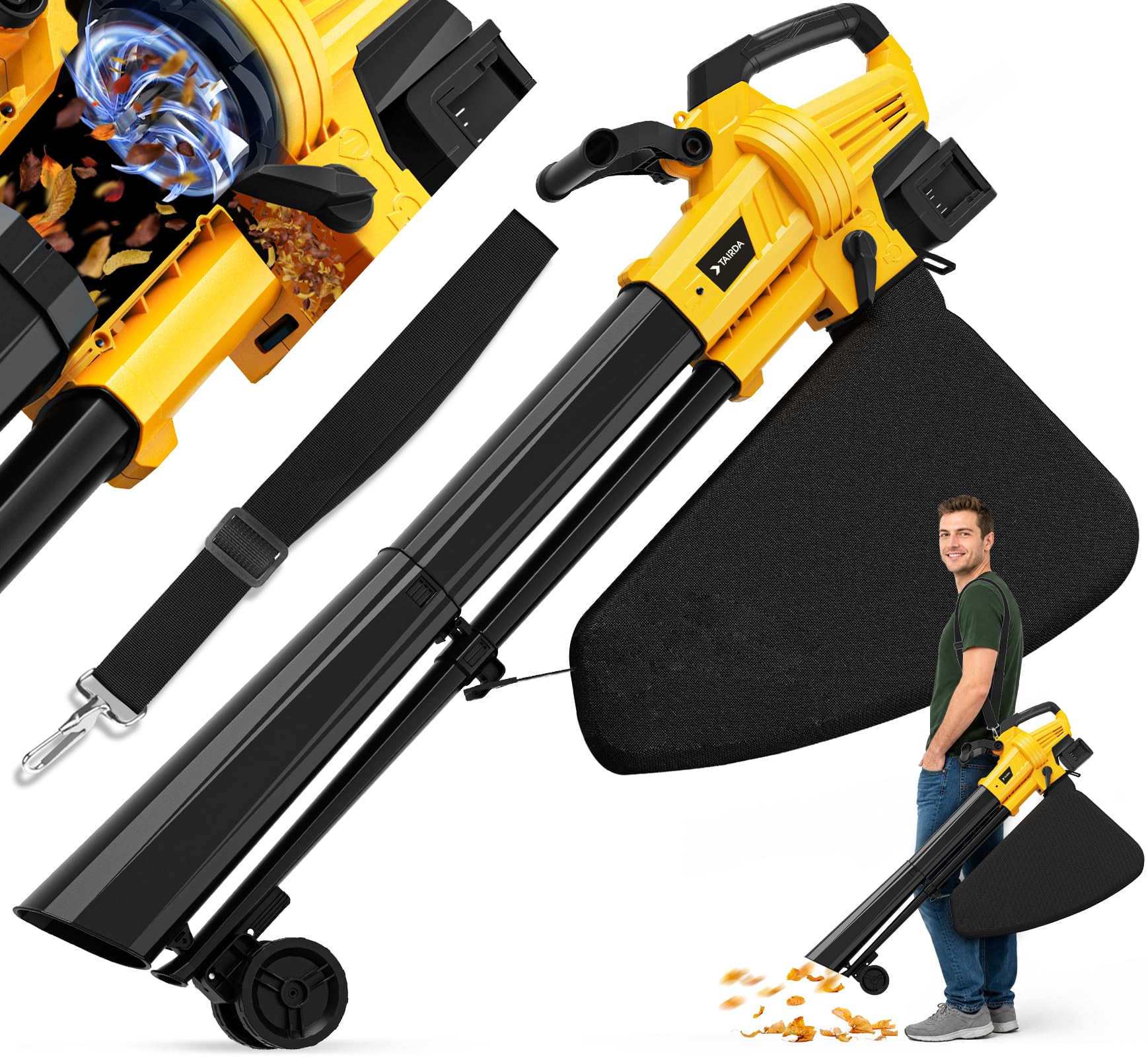 TAIRDA Leaf Blower Vacuum Mulcher Compatible for Dewalt 20V Battery