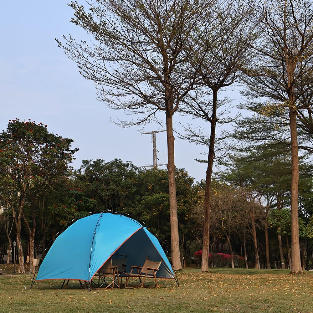Tente de Plage pour Famille – Facile à Monter, Protection Solaire UPF 50+, Ombrelle Portable pour Jardin, Parc, Camping (2-4 Personnes) (Bleu)