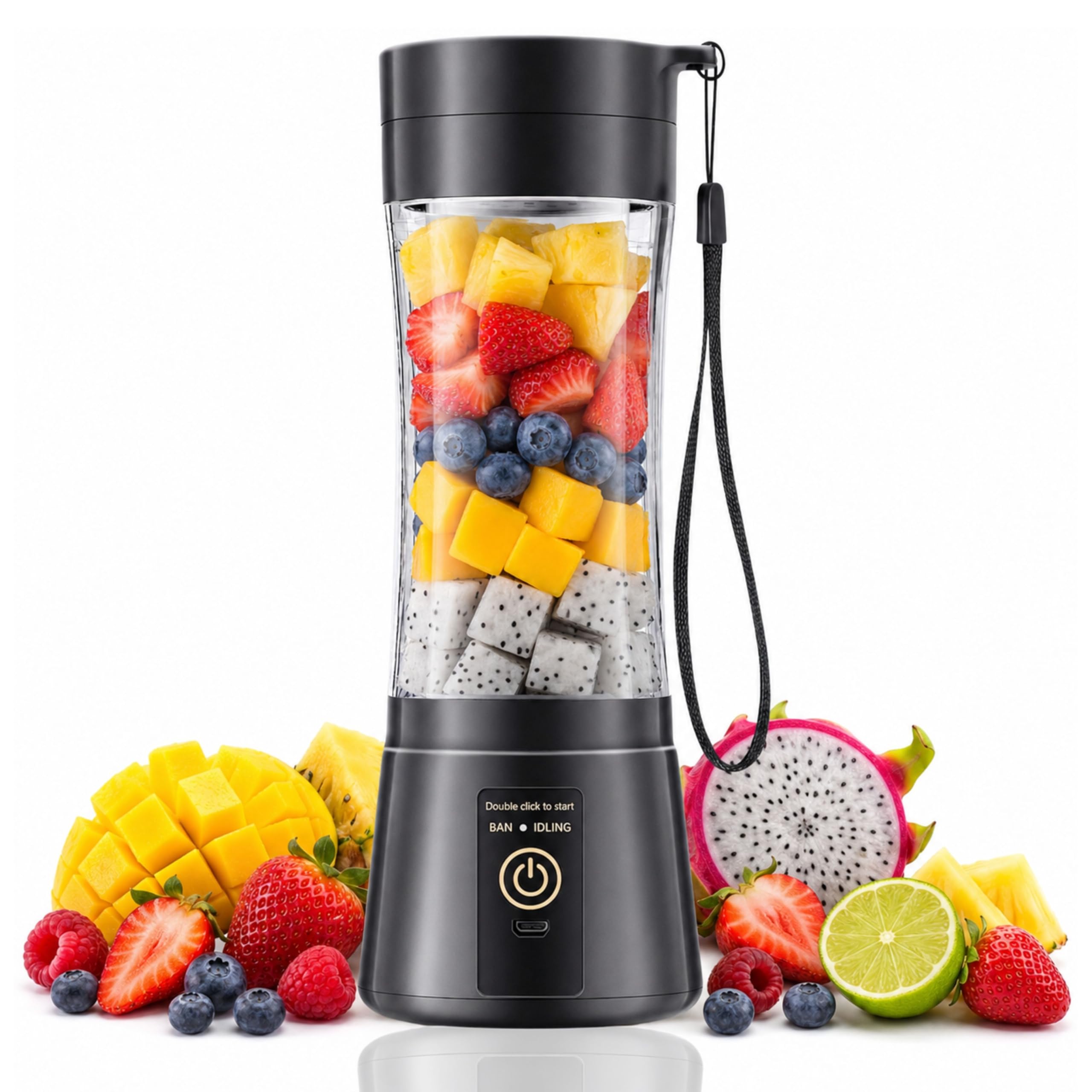 ADEPTNA Portable Blender 380ml, USB Rechargeable Smoothie Maker