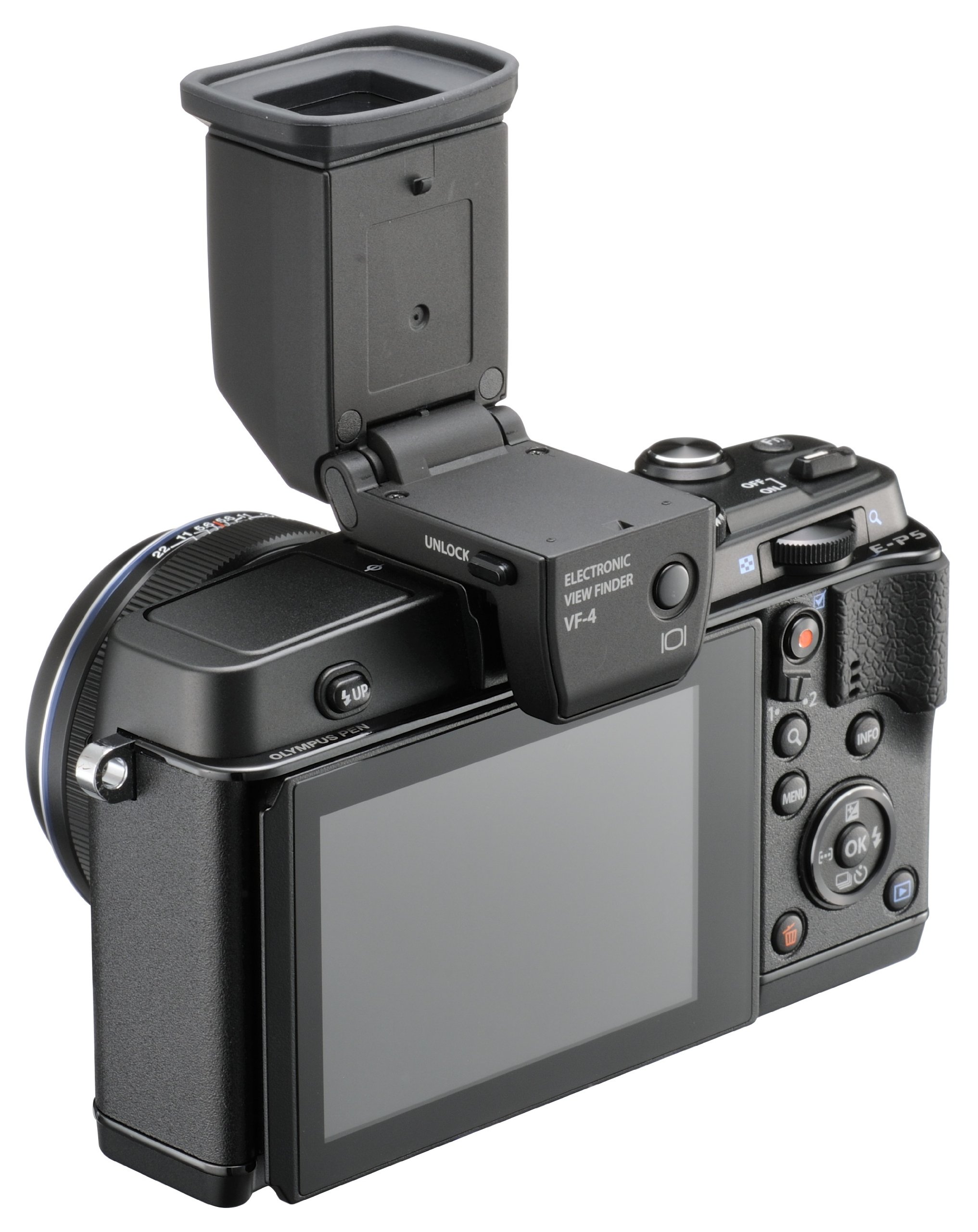 Olympus Olympus VF-4 elektronischer Sucher (2,3 Megapixel, natürliche Farbwiedergabe, 2-Fach Opt. Zoom)