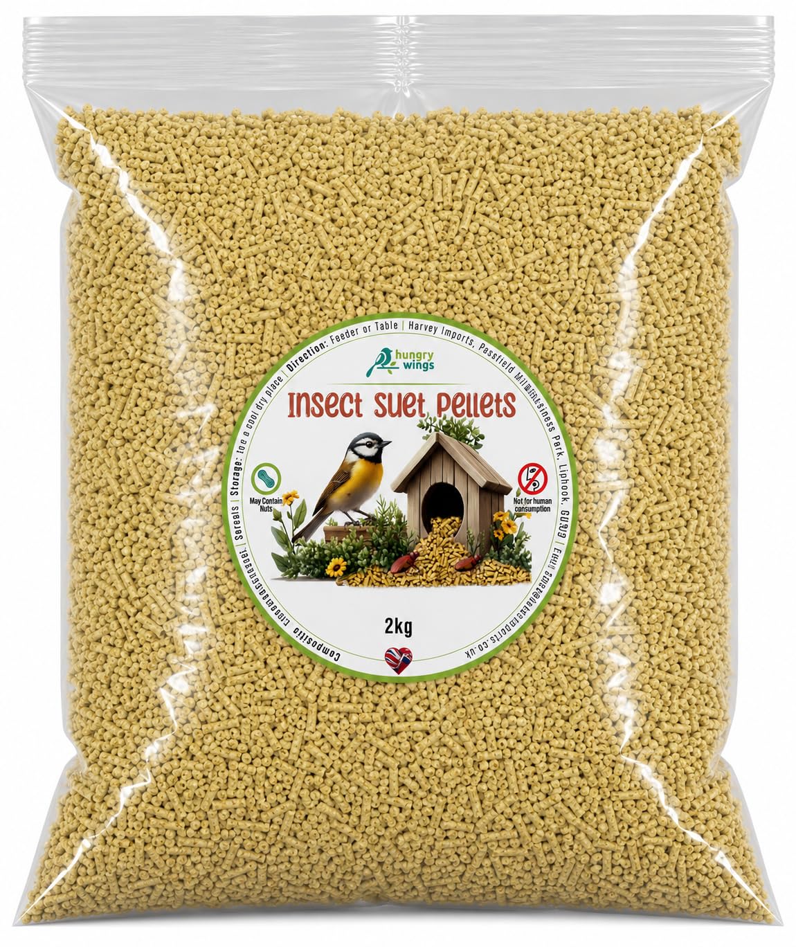 Wild Bird Food (2kg, Insect Suet Pellets)