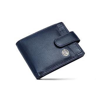 HAMMONDS FLYCATCHER Wallet for Men Leather Original, Mens Wallet, Leather Wallets for Men Stylish, Bi-Fold Wallets for Man, 5 Card Slots, Easy Access Card Slots, Coin Pocket, Gift for Mens - Blue - image, photos