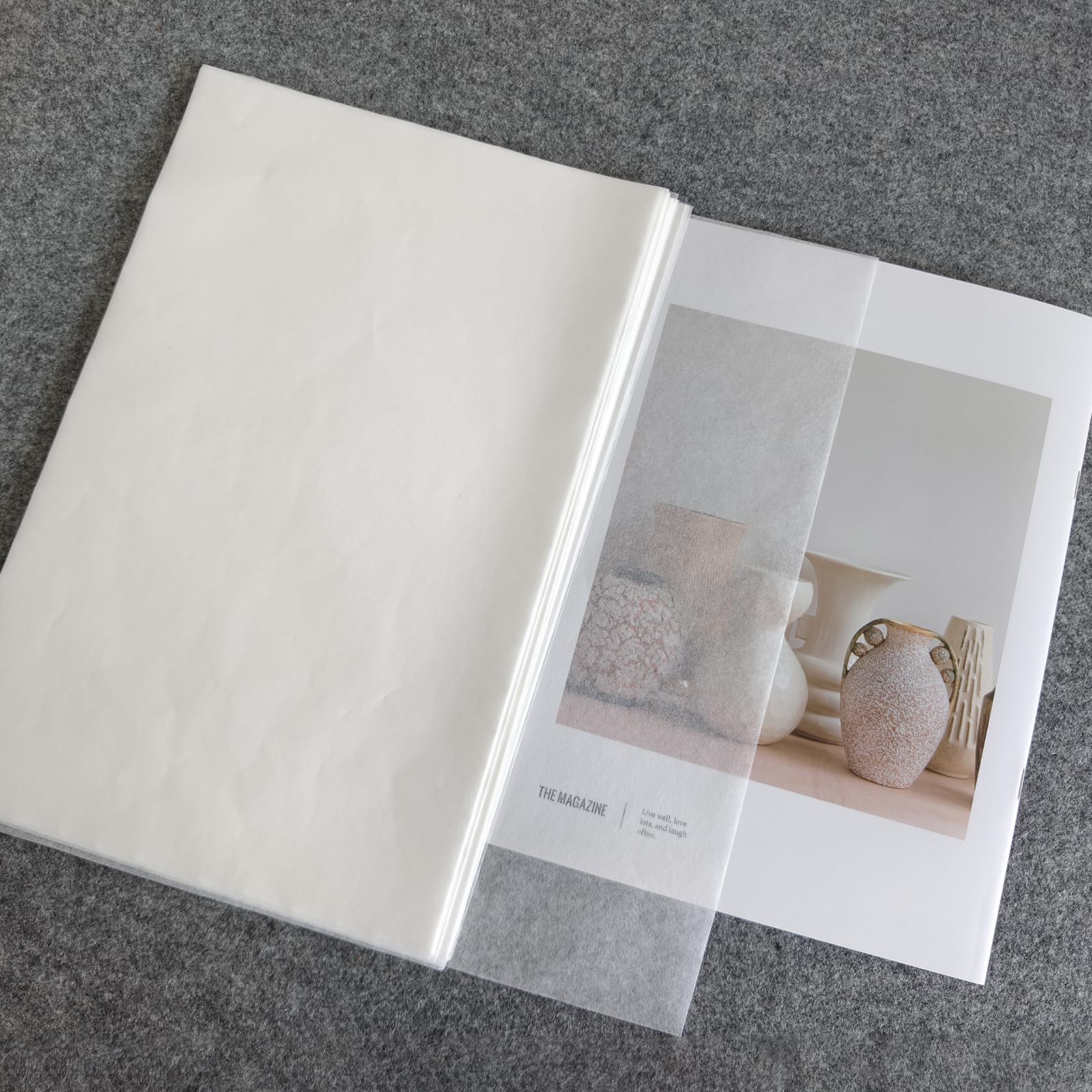 Photo 1 of 100 Sheets Bamboo Pulp Rice Paper, Wet-Strength Tissue Paper (White)