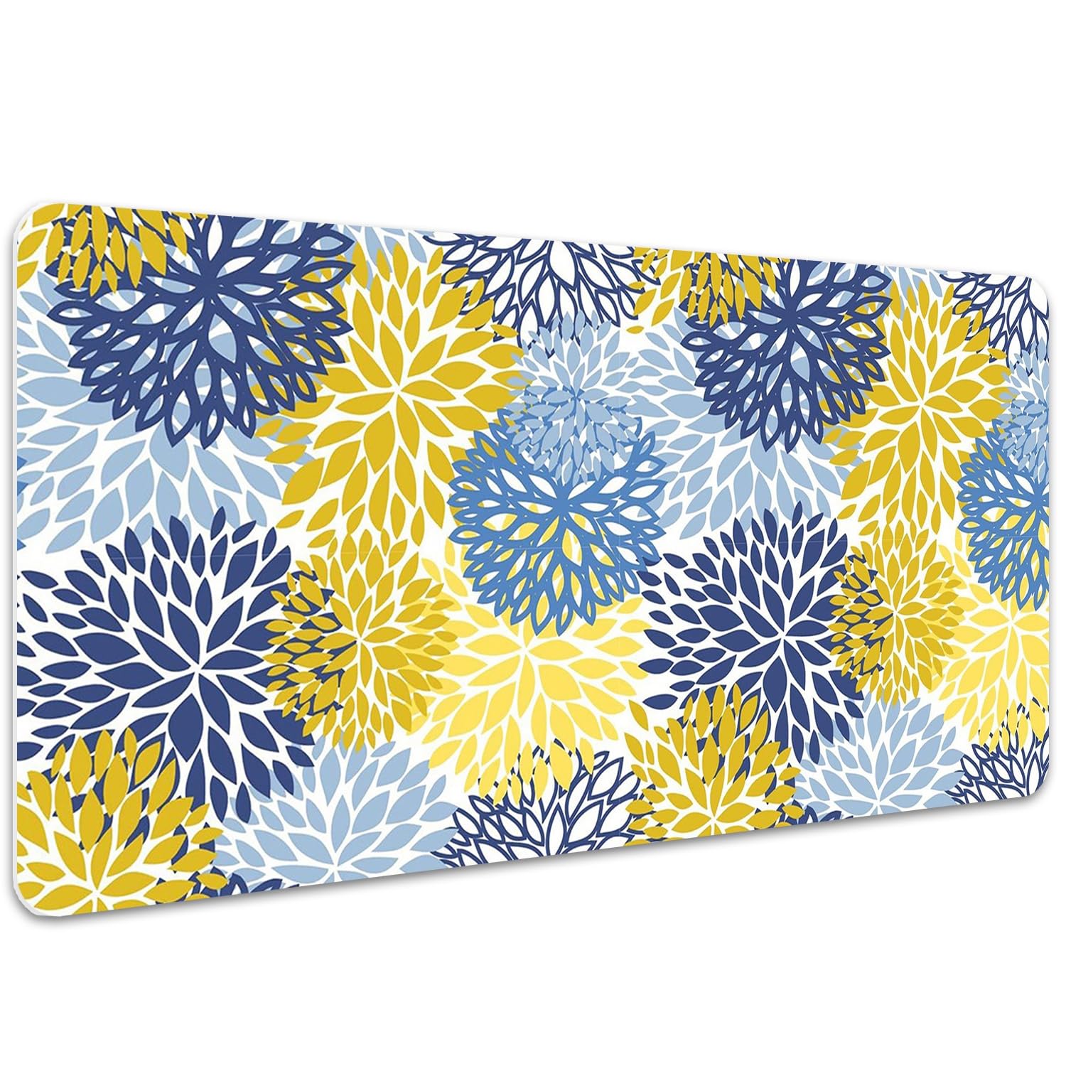 Sottomano per Tastiera 100x50 cm Antiscivolo per Ufficio e Casa Facile da Pulire Impermeabile Superficie Protettiva Protezione e Decorazione in Vinile PVC - Fiori di crisantemo