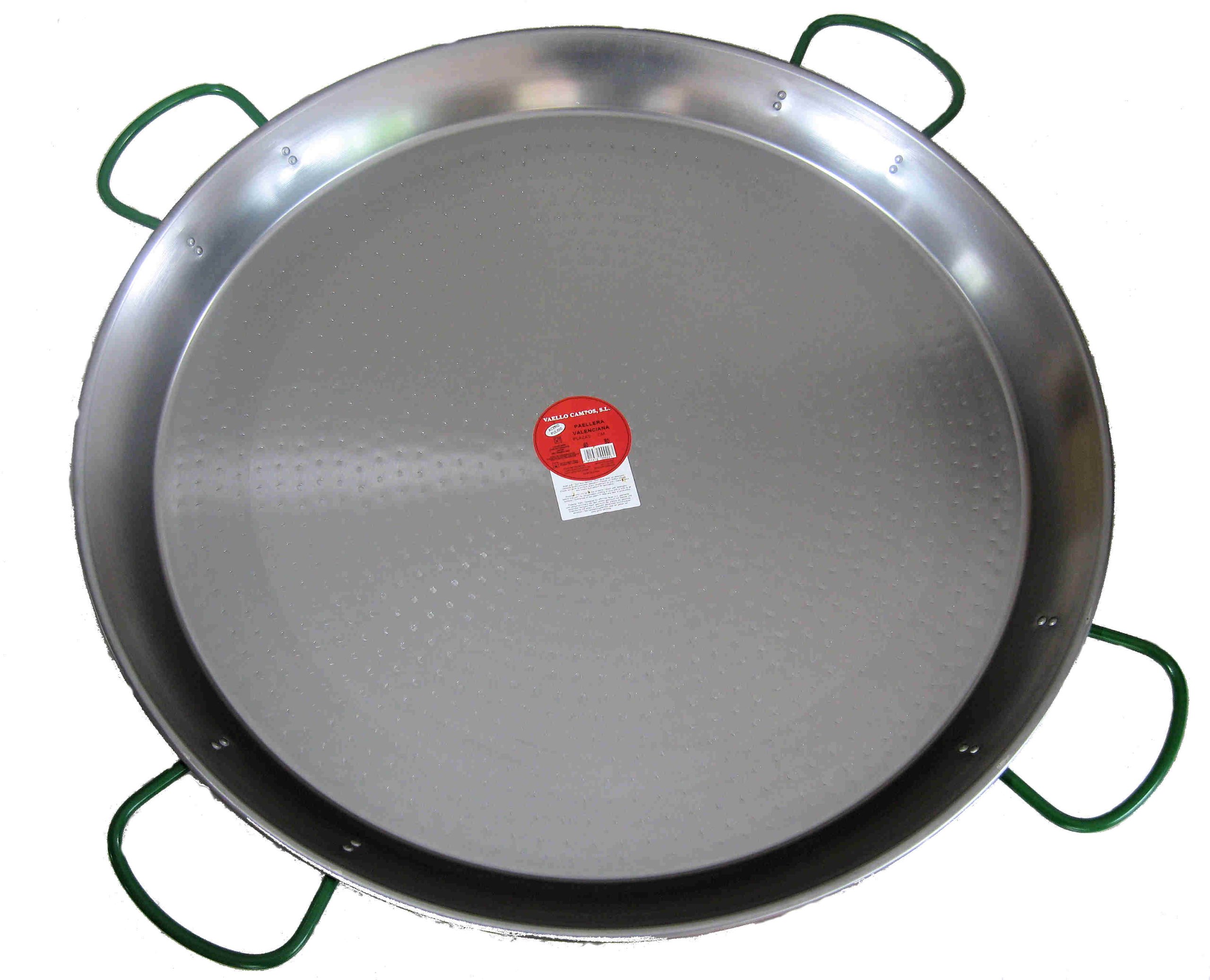 Vaello Campos S.L. 180 Piatto per Paella con 4 Maniglie Acciaio Lucido, 80 cm
