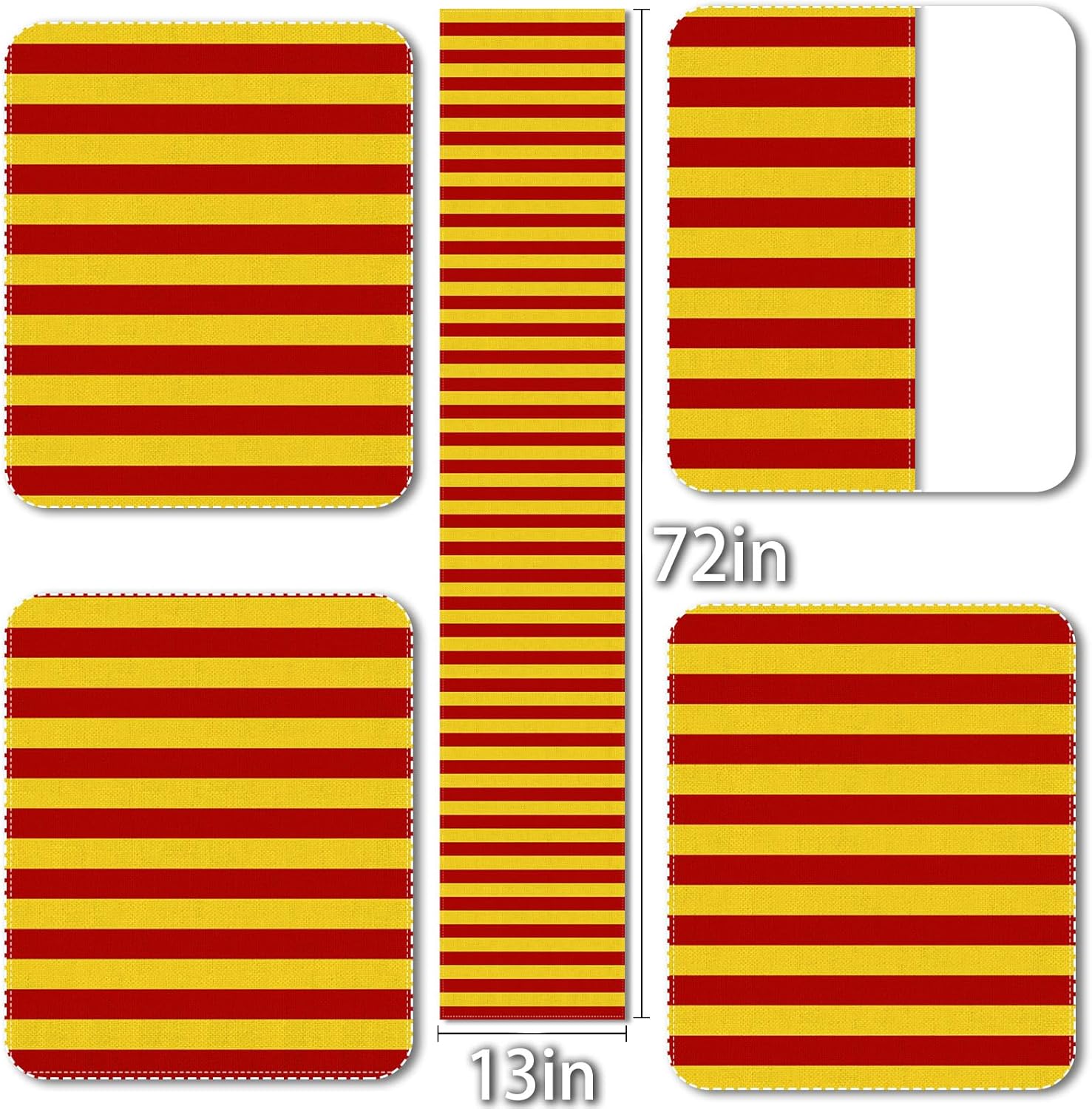 Vohado Wizard Table Runner Red Golden Stripes Magical Party Decoration Halloween Witch Birthday Dining Room Home Kitchen Island Decor (13" x 72") - Image 3
